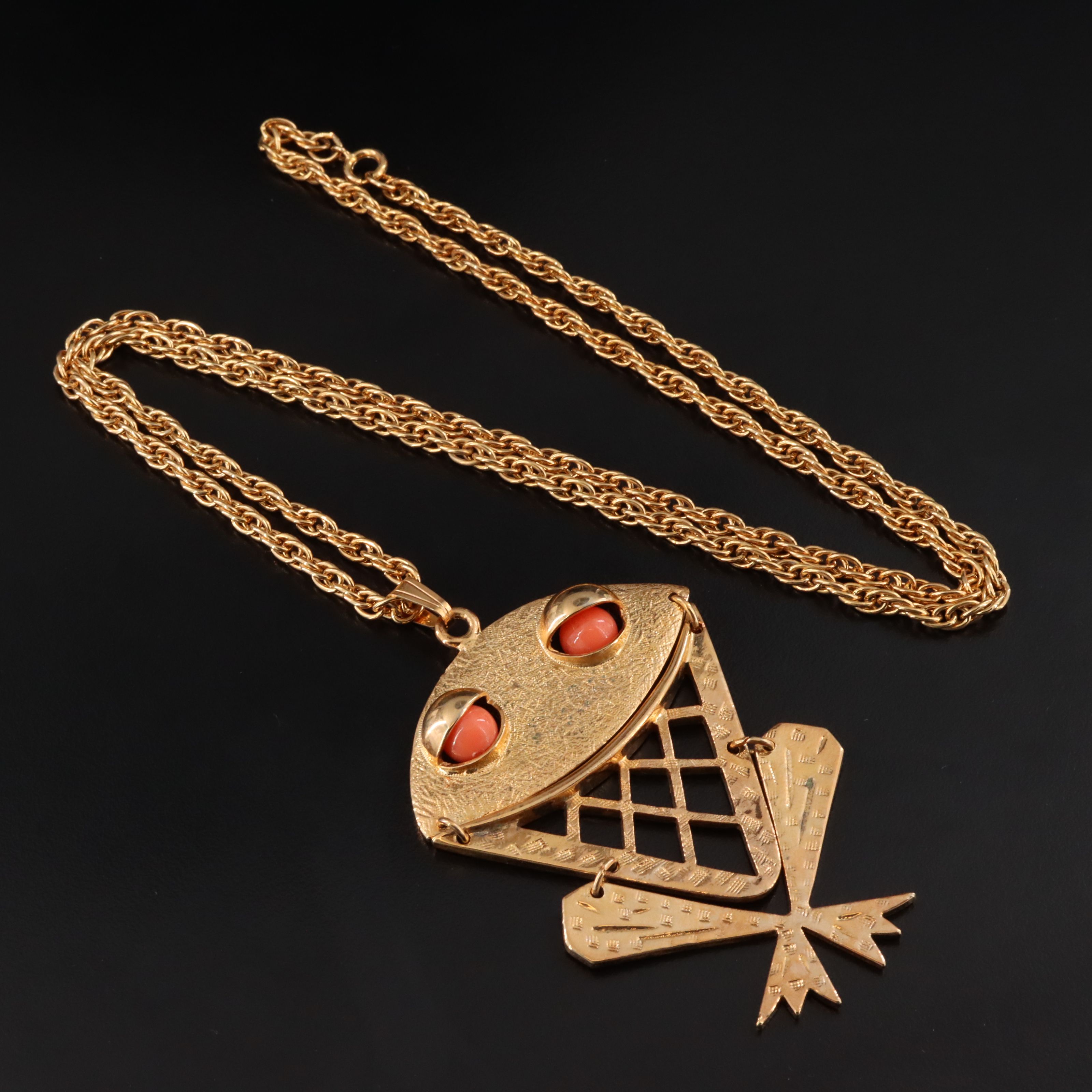 1970s Sarah Coventry Frog Pendant Necklace