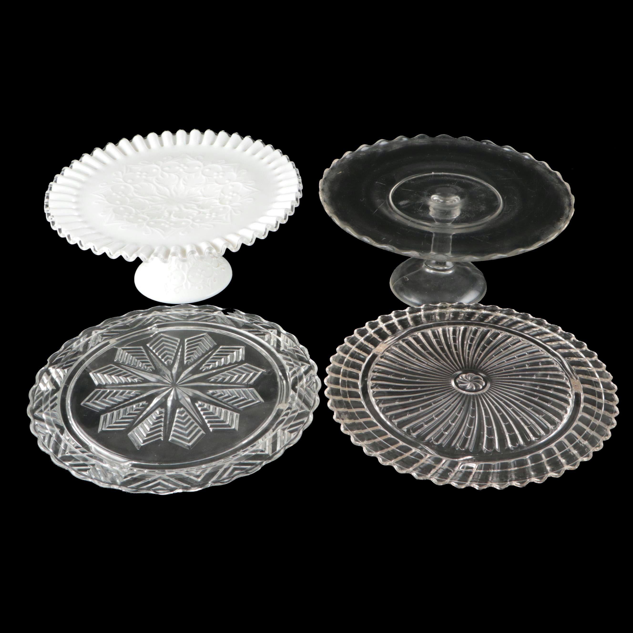 Vintage Pressed Glass Cake Plates and Stands