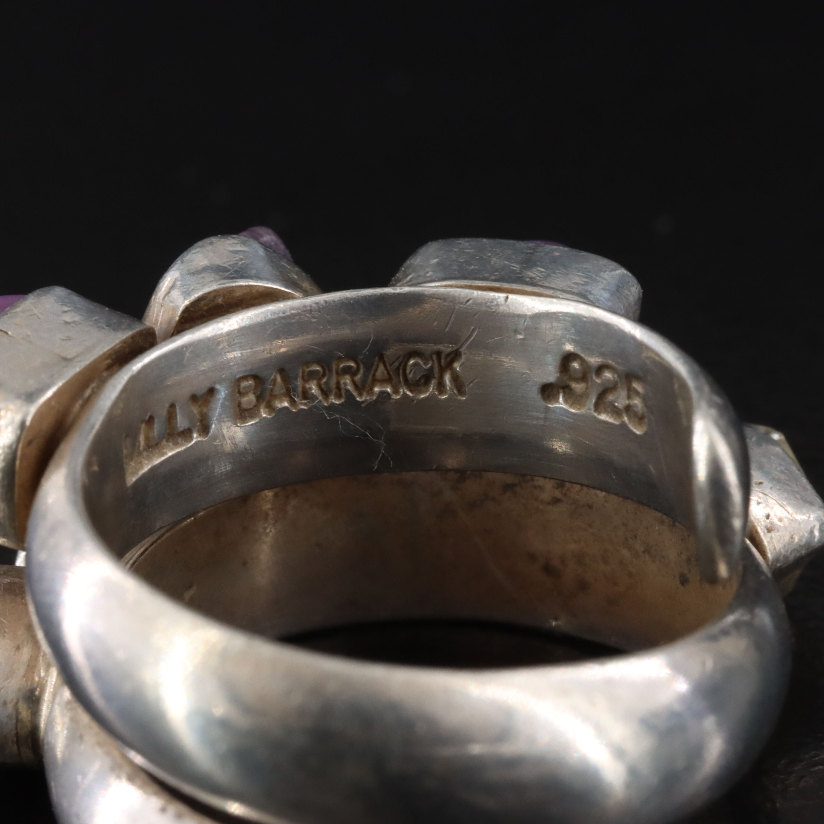 Lilly Barrack Sterling Amethyst and Quartz Ring