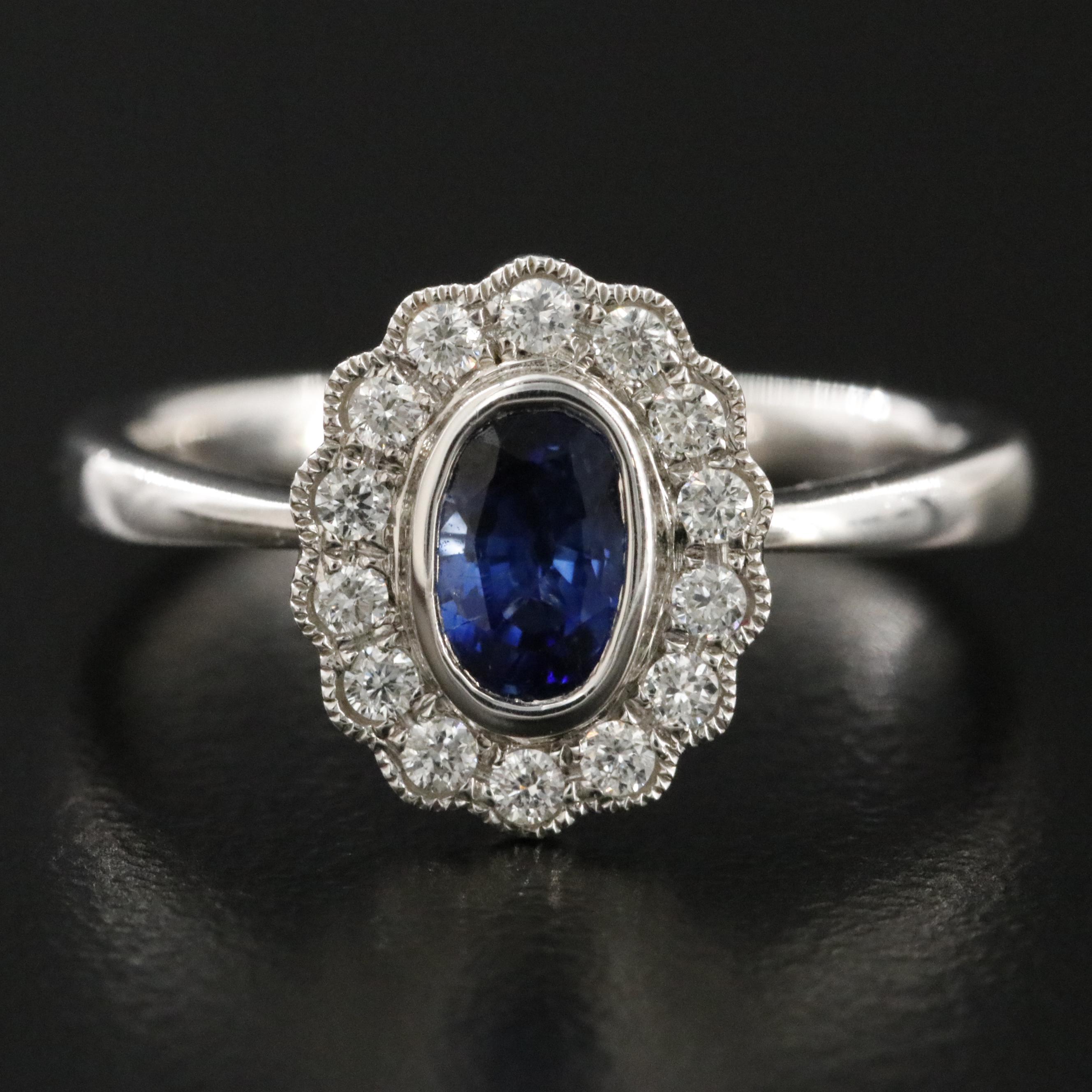 14K Sapphire and Diamond Ring