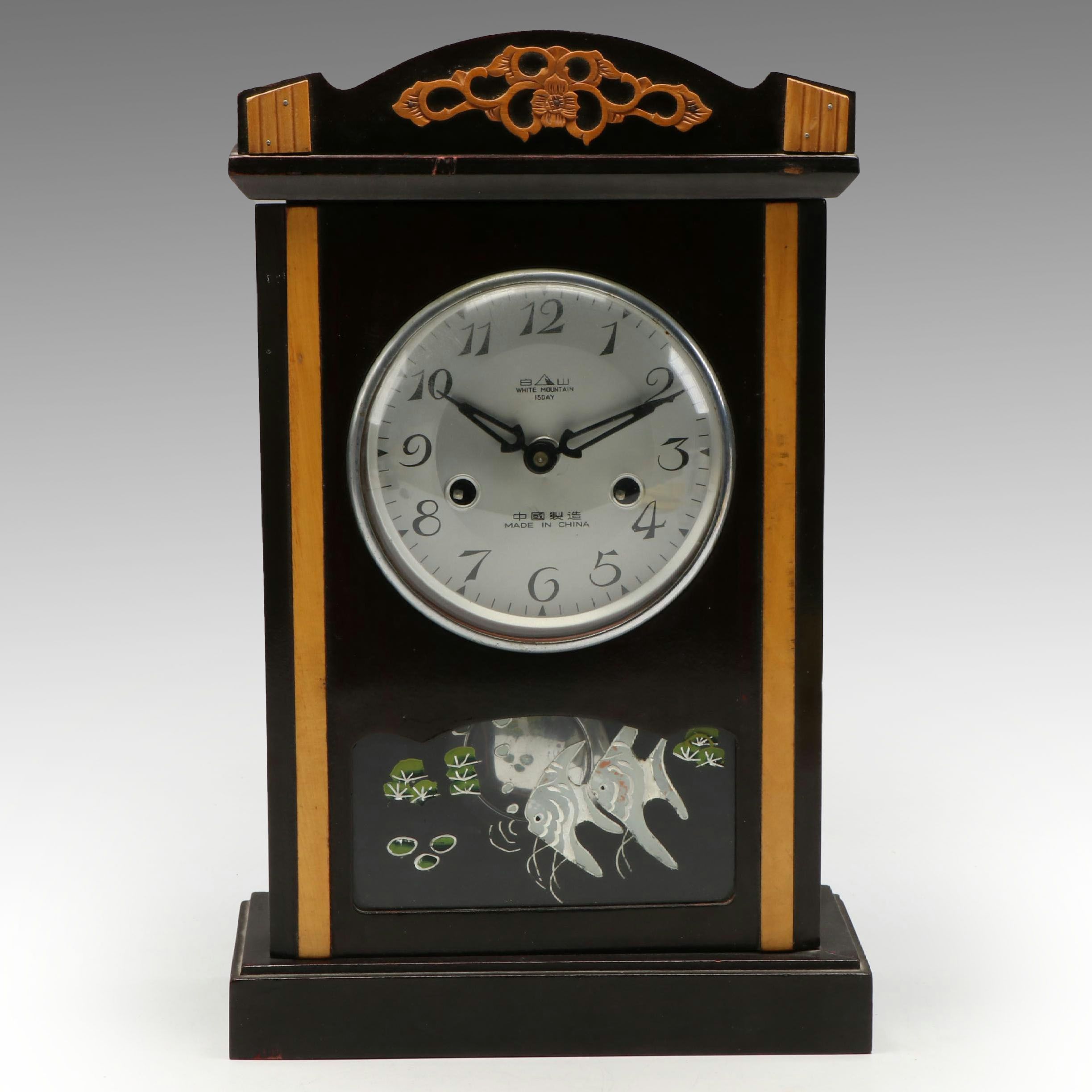 White Mountain 15-Day Wooden Mantel Clock