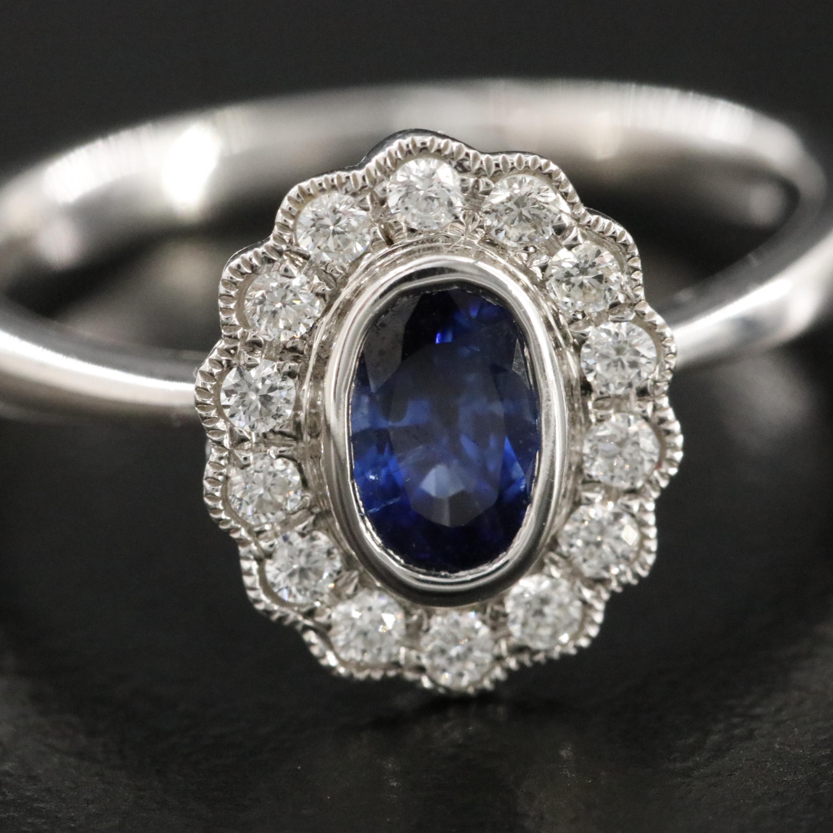 14K Sapphire and Diamond Ring