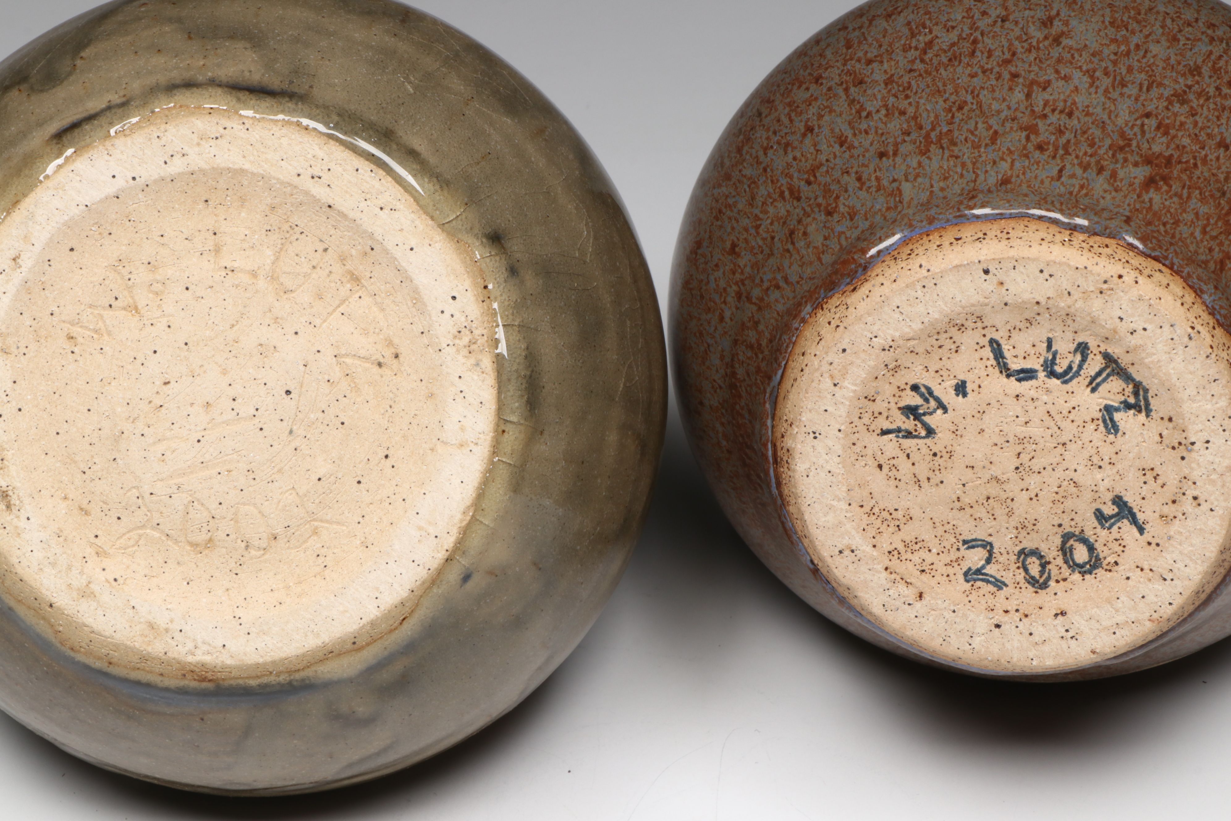 Frankoma Deco Style Ceramic Vase with Other Art Pottery Vases and Bowls