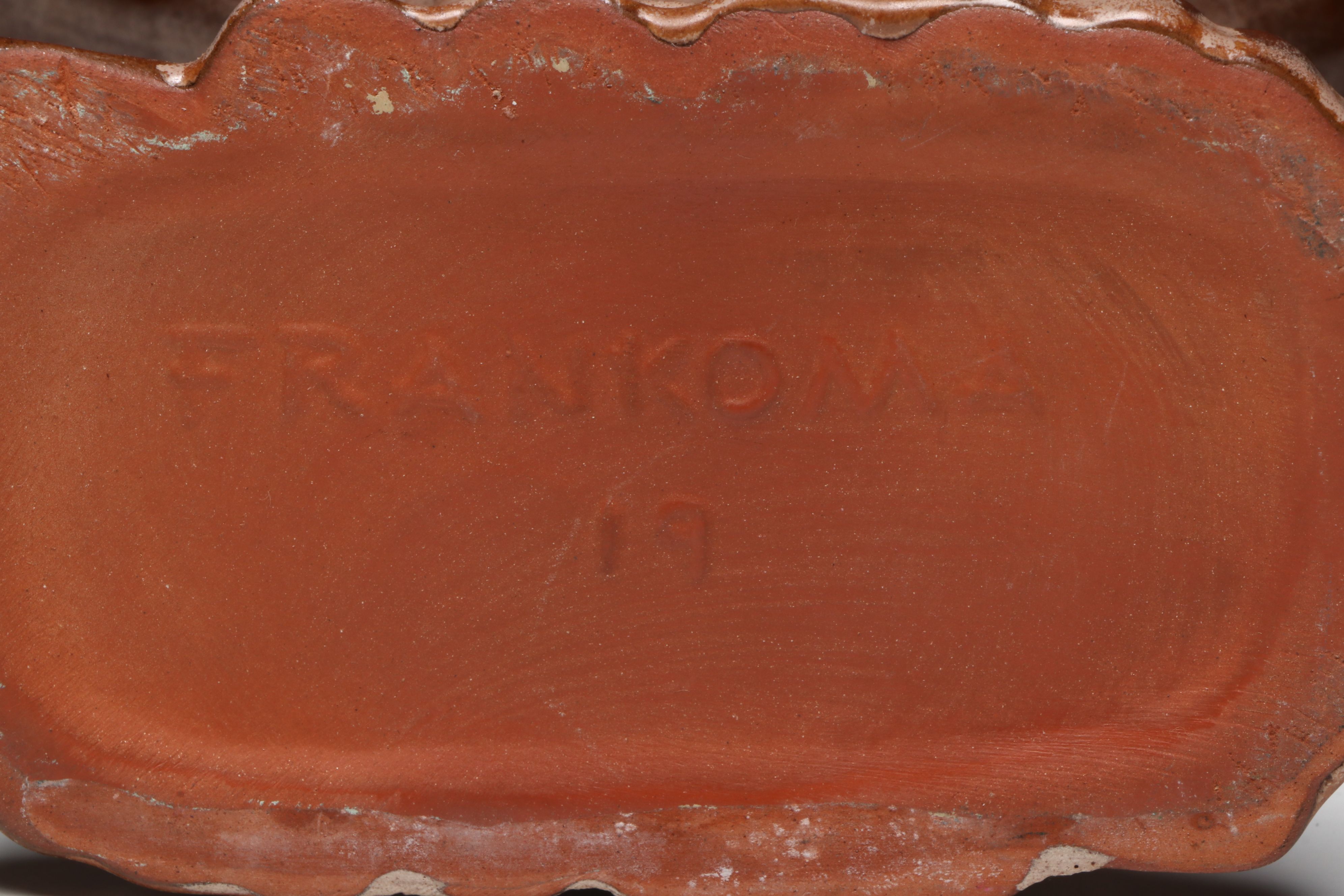 Frankoma Deco Style Ceramic Vase with Other Art Pottery Vases and Bowls