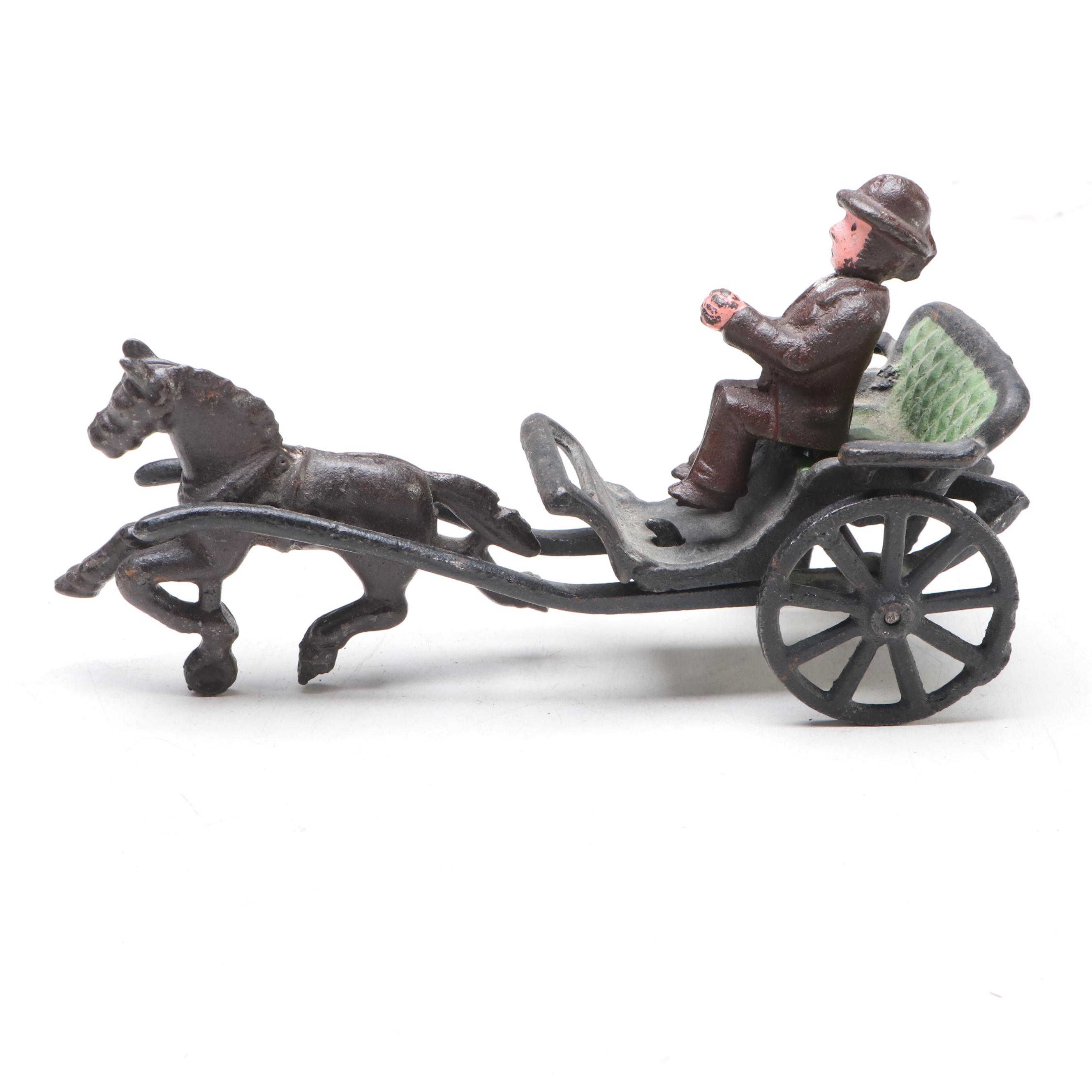 Cold-Painted Cast Iron Horse Drawn Buggies, Delivery Wagon and Stagecoach