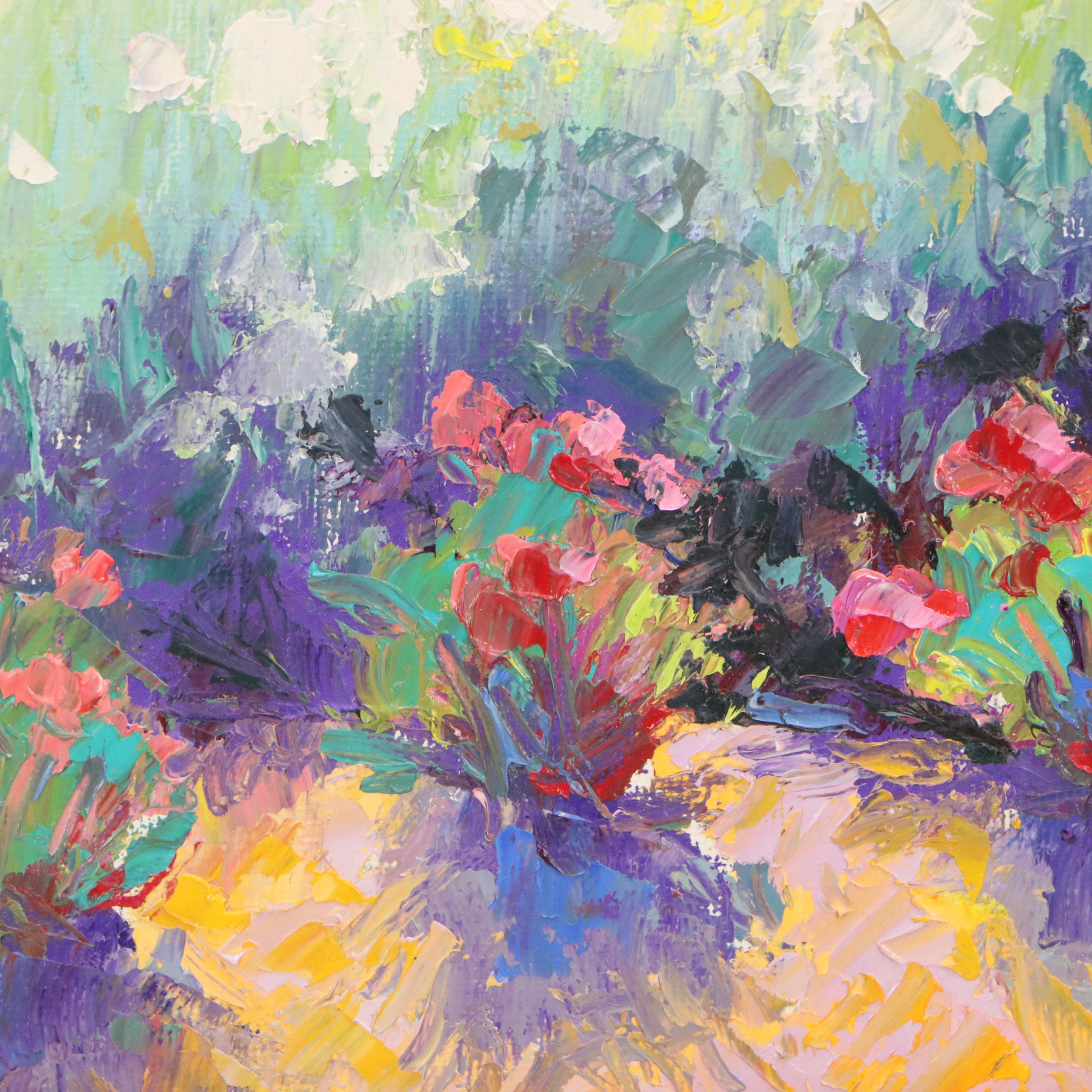 Jean Kolb Grunewald Landscape Oil Painting "Just Planted"