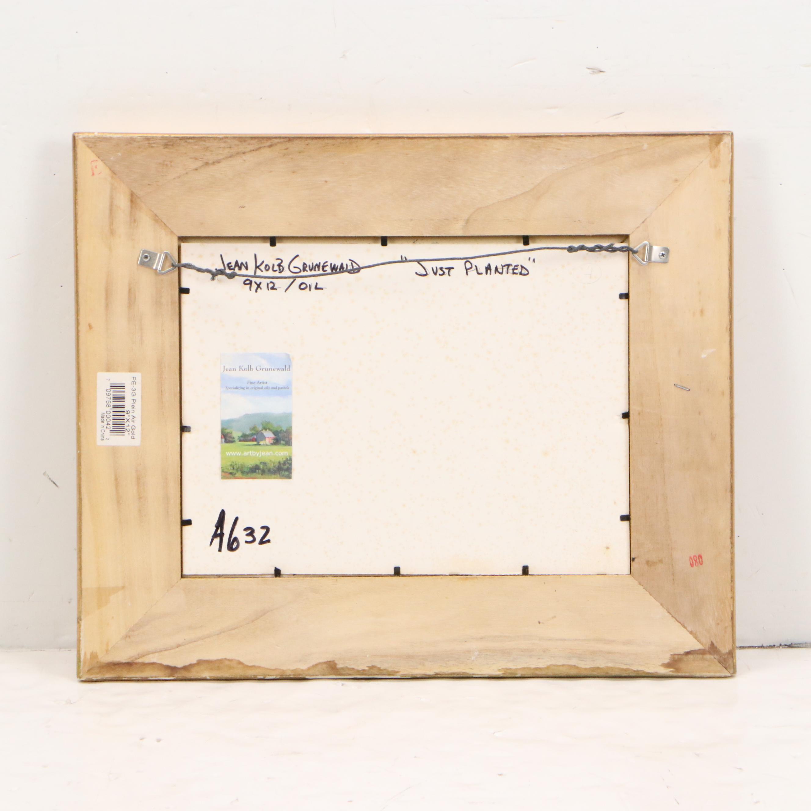 Jean Kolb Grunewald Landscape Oil Painting "Just Planted"