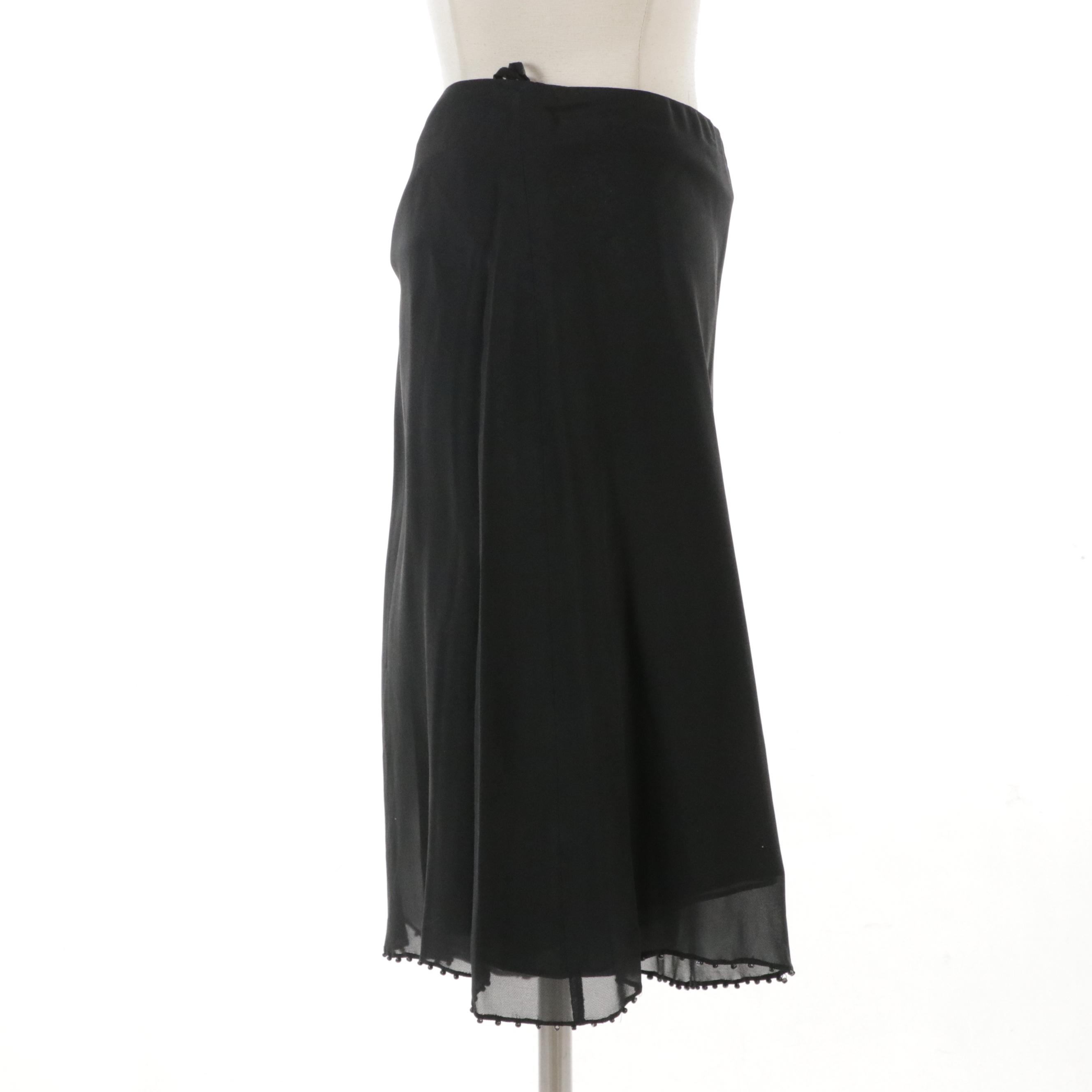 Gucci Beaded Black Silk Skirt with Tags