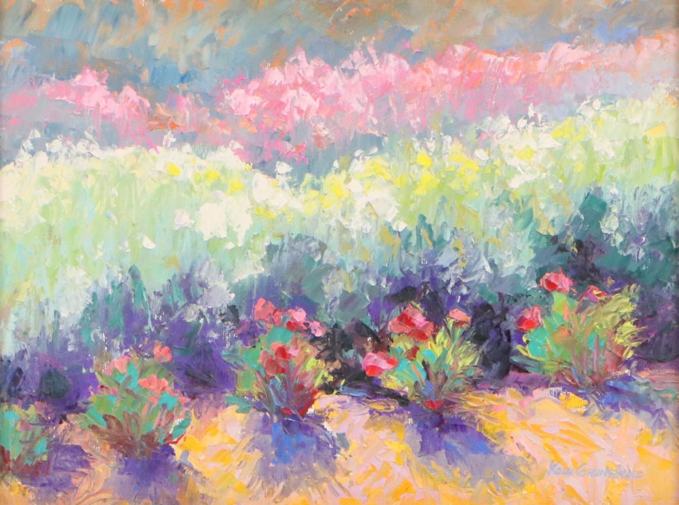 Jean Kolb Grunewald Landscape Oil Painting "Just Planted"