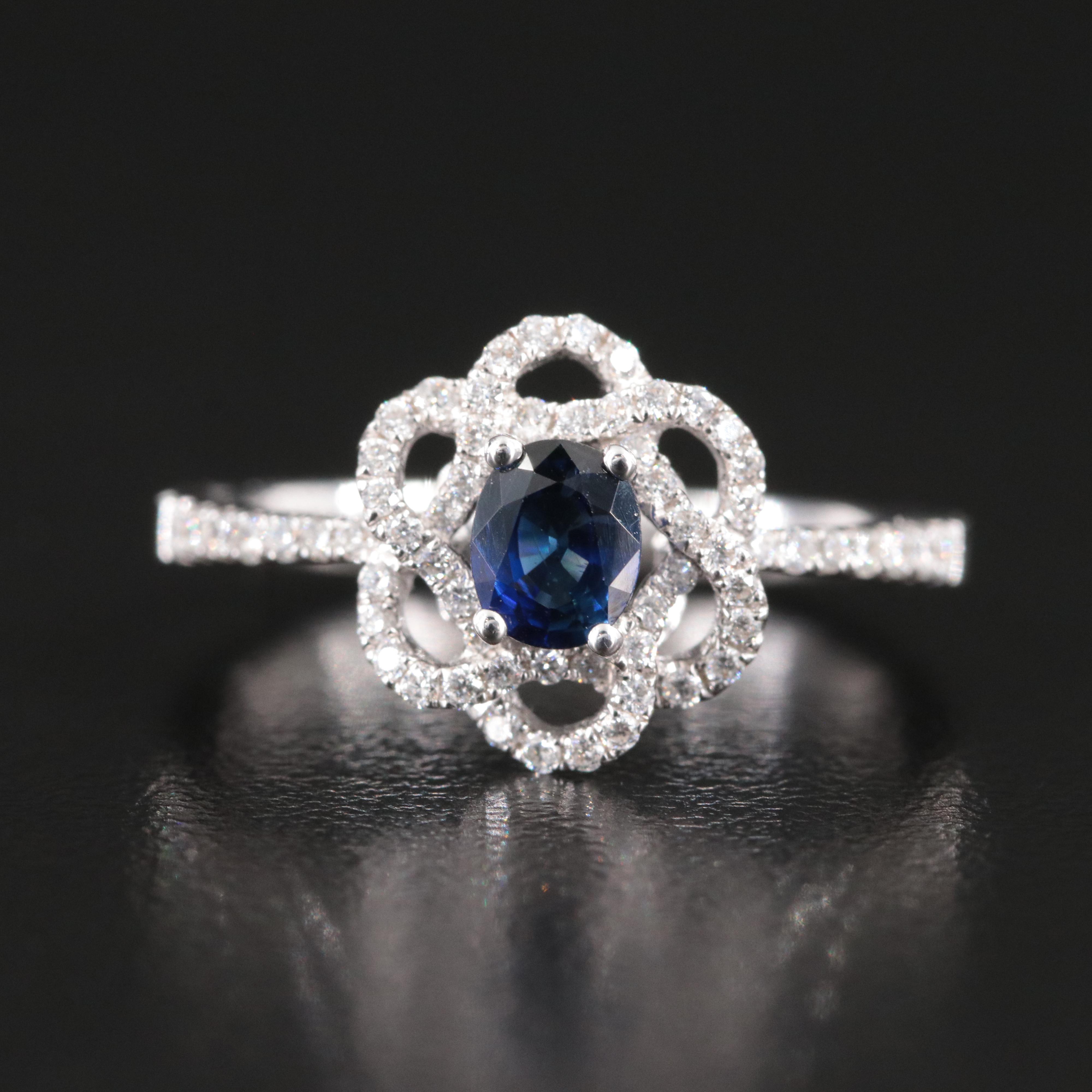 18K Sapphire and Diamond Ring