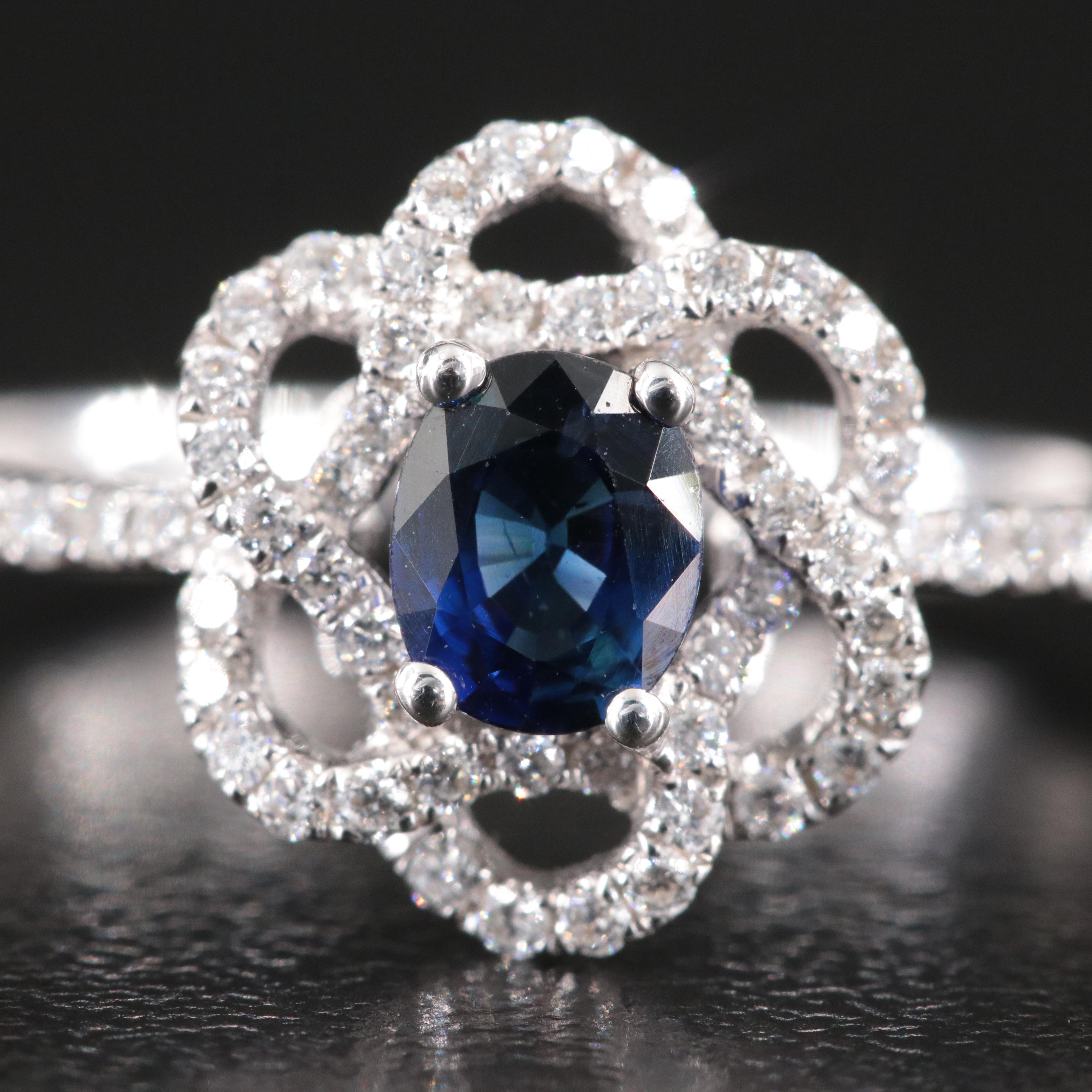 18K Sapphire and Diamond Ring