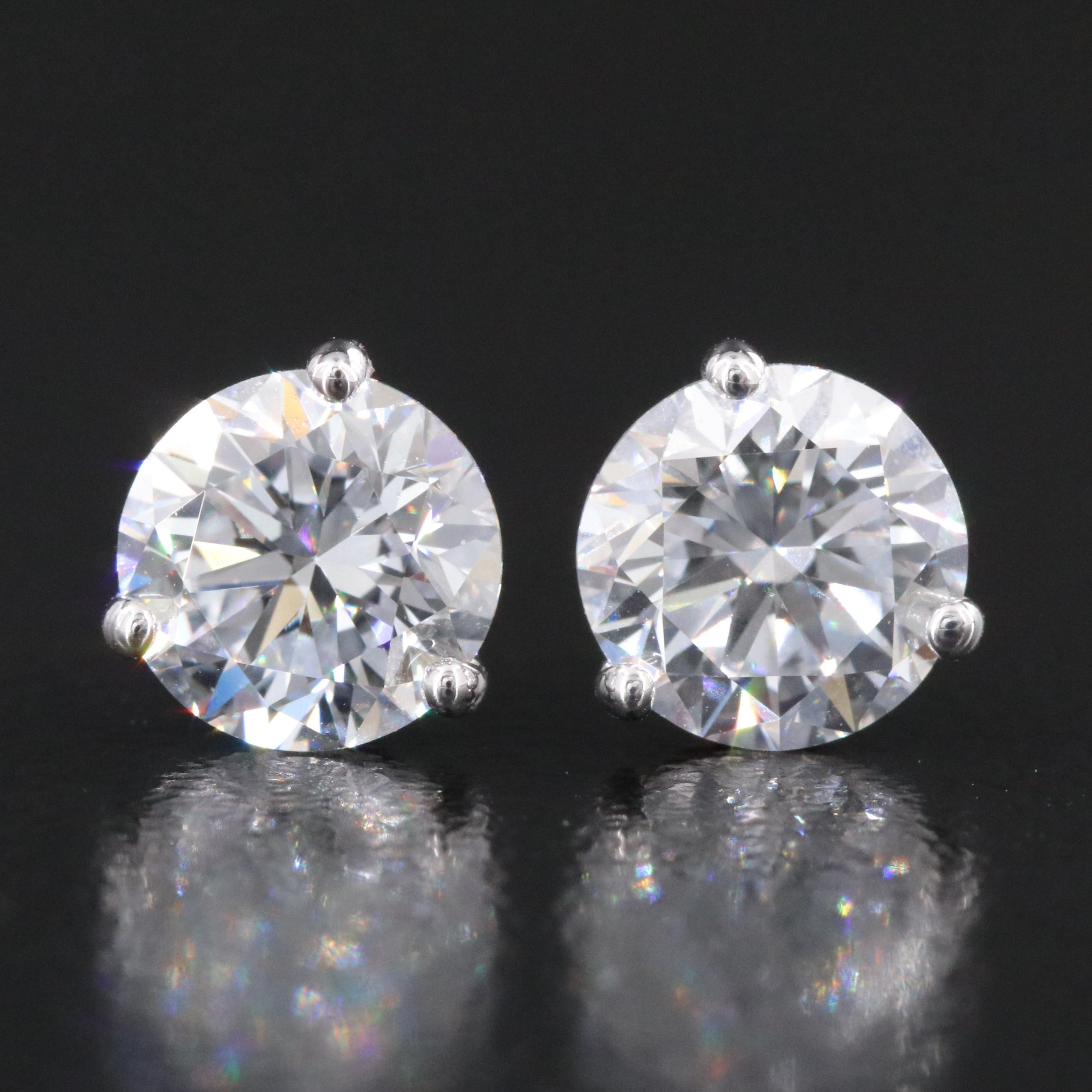 18K 2.00 CTW Lab Grown Diamond Martini Set Solitaire Earrings