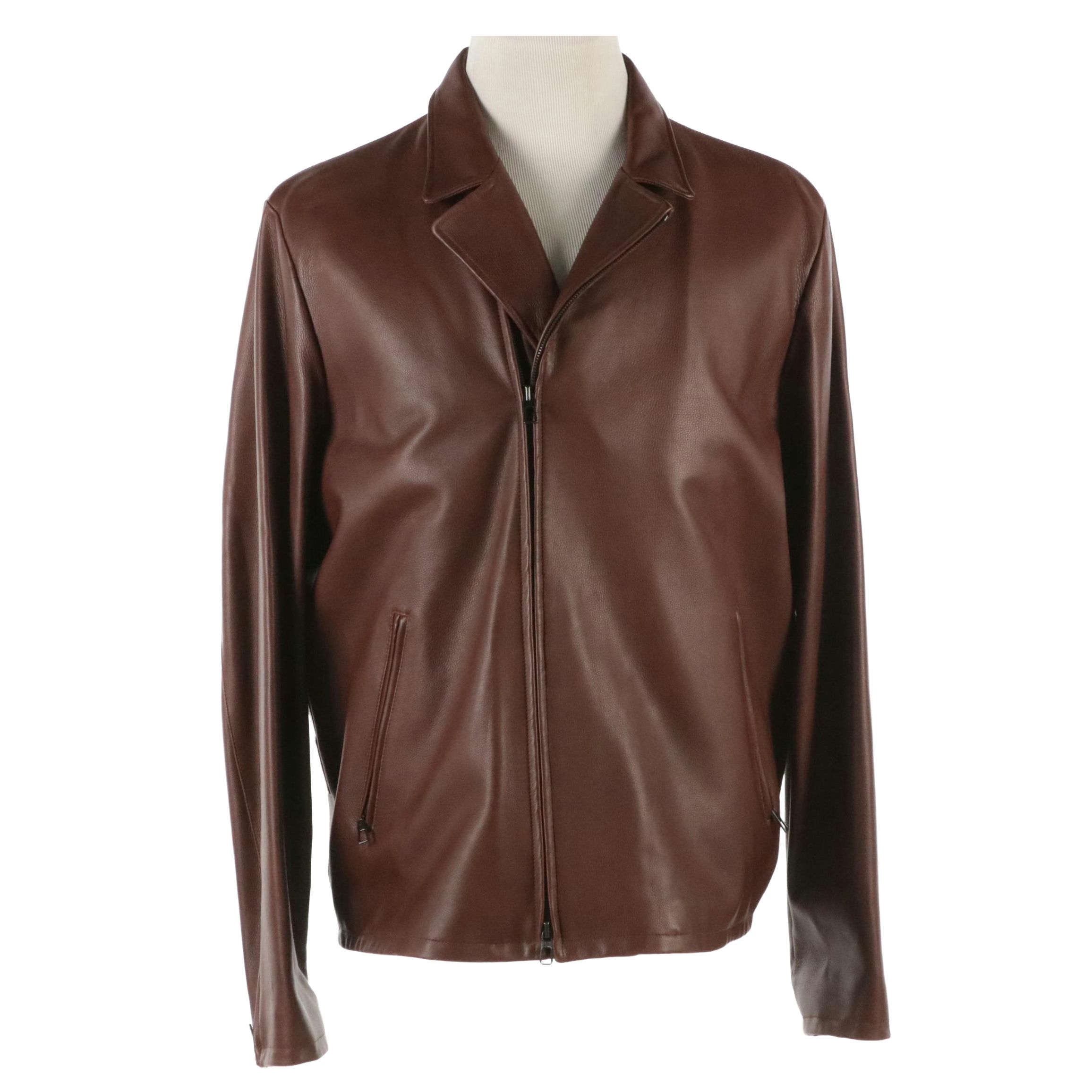 Men's Loro Piana Bockton Jacket in Brown Hand-Oiled Leather, With Tags