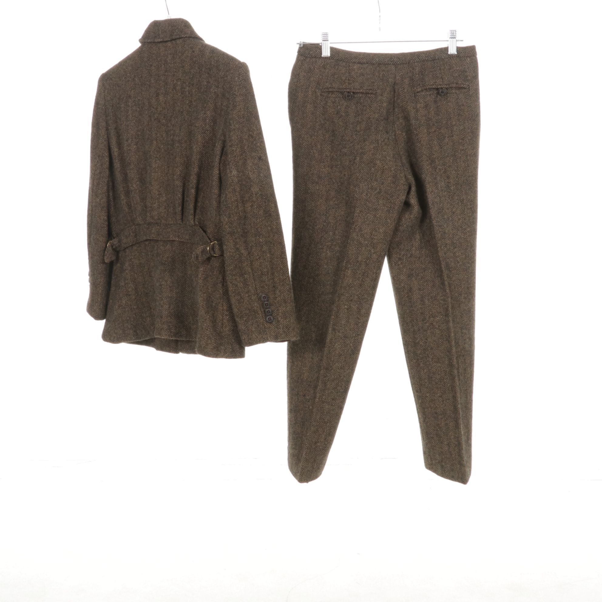Lauren Ralph Lauren Wool Herringbone Tweed Suit with Creme Wool Peacoat and More