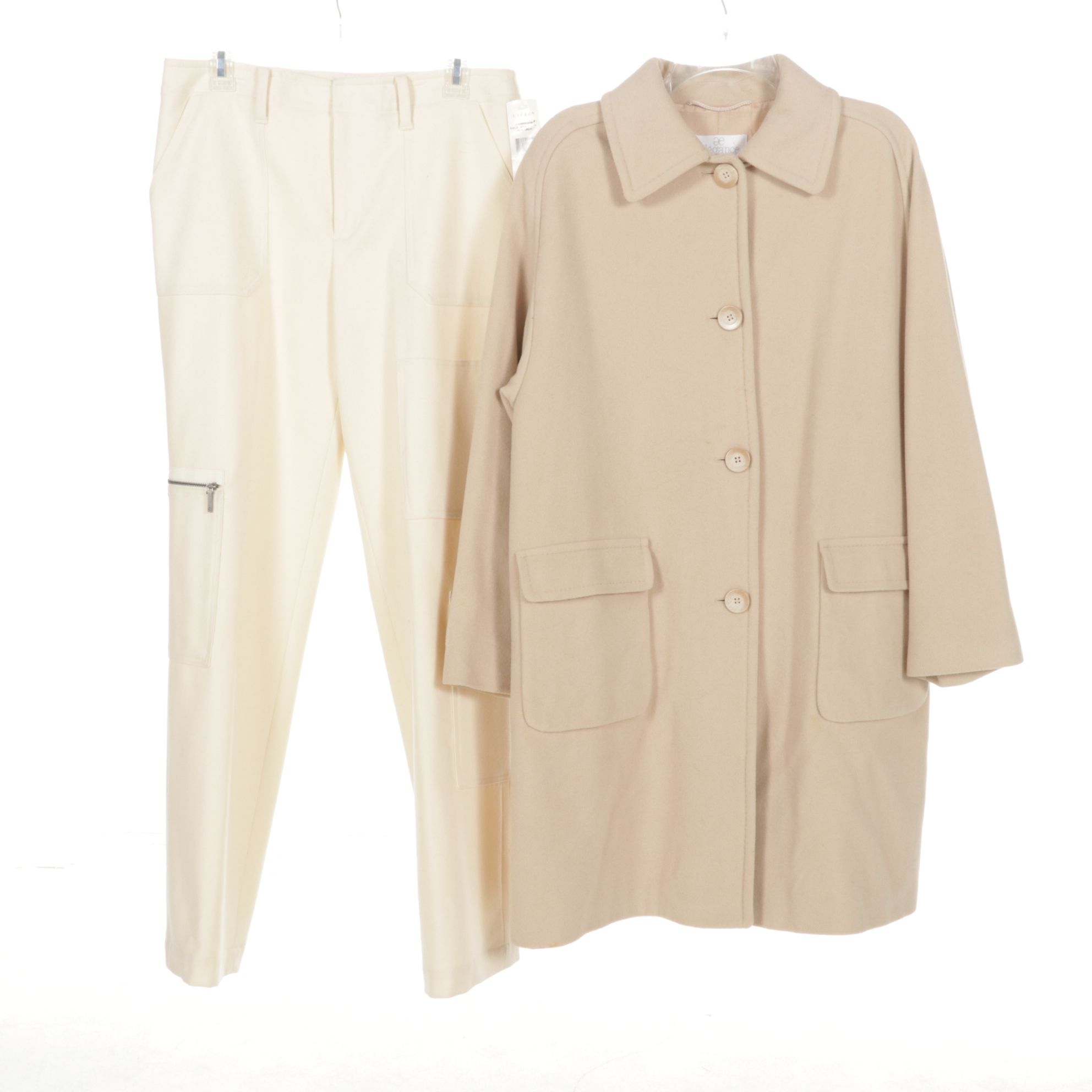 Lauren Ralph Lauren Wool Herringbone Tweed Suit with Creme Wool Peacoat and More