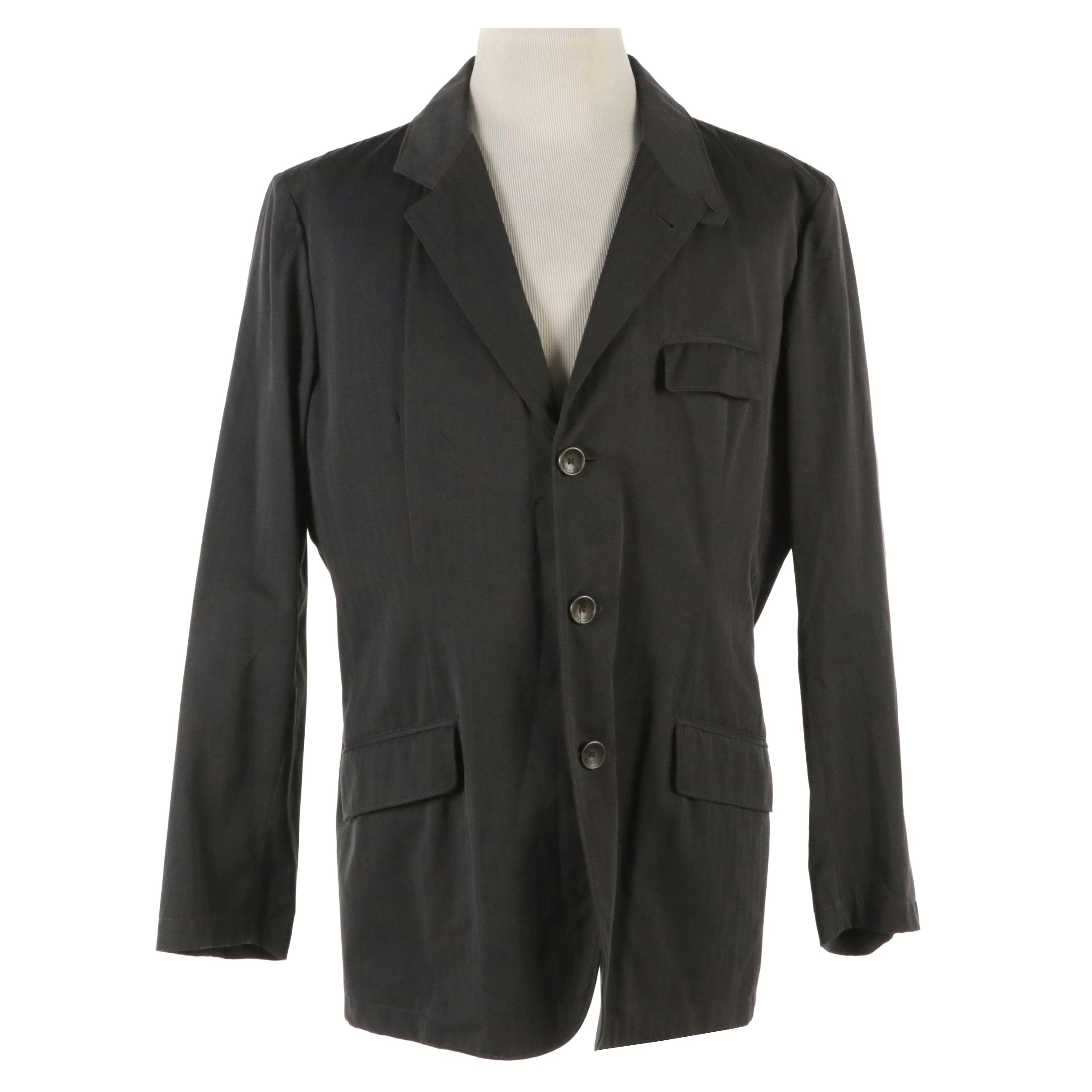 Men's Loro Piana Grey Striped Cotton Blazer