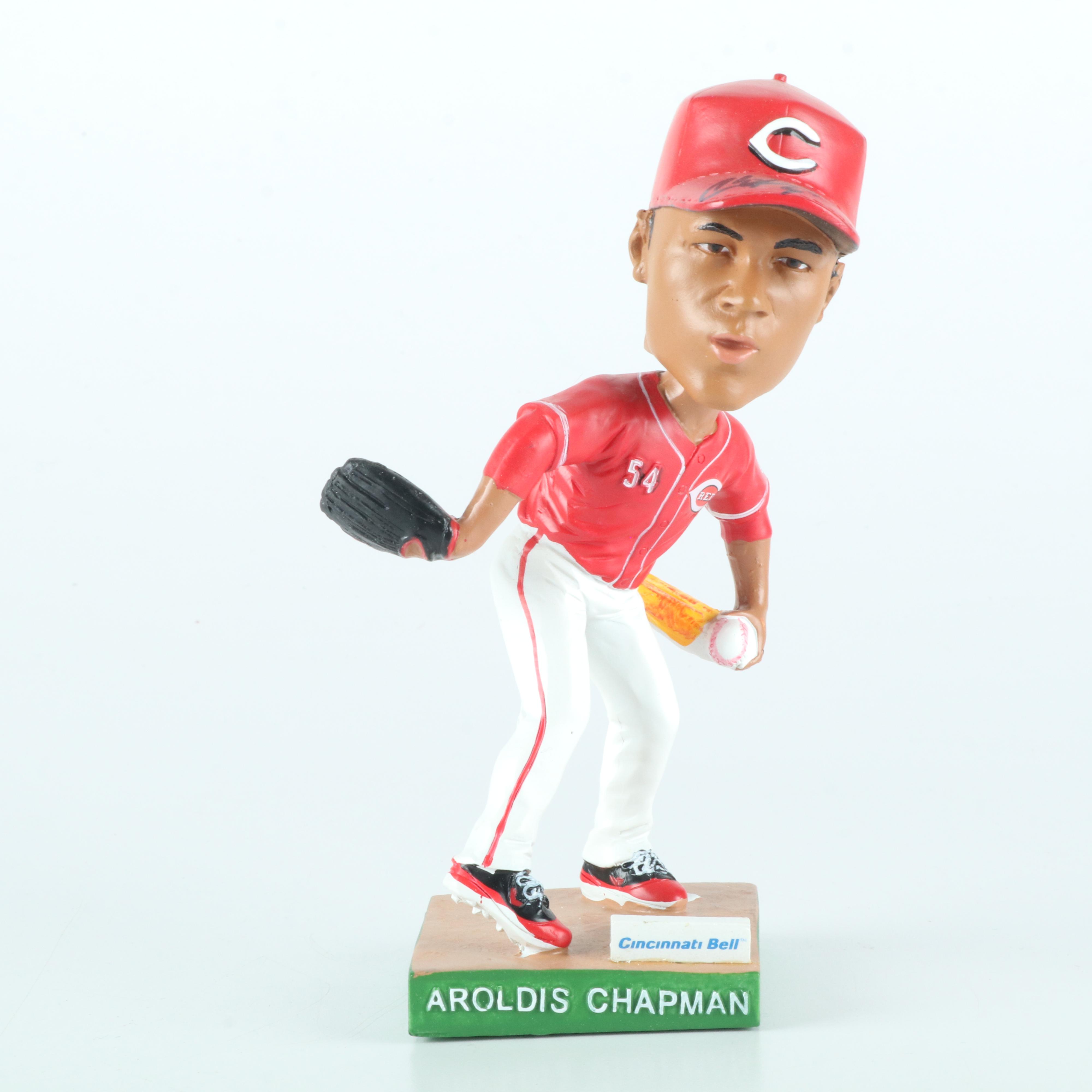 Aroldis Chapman, Billy Hamilton, and Todd Frazier Signed Bobbleheads with More