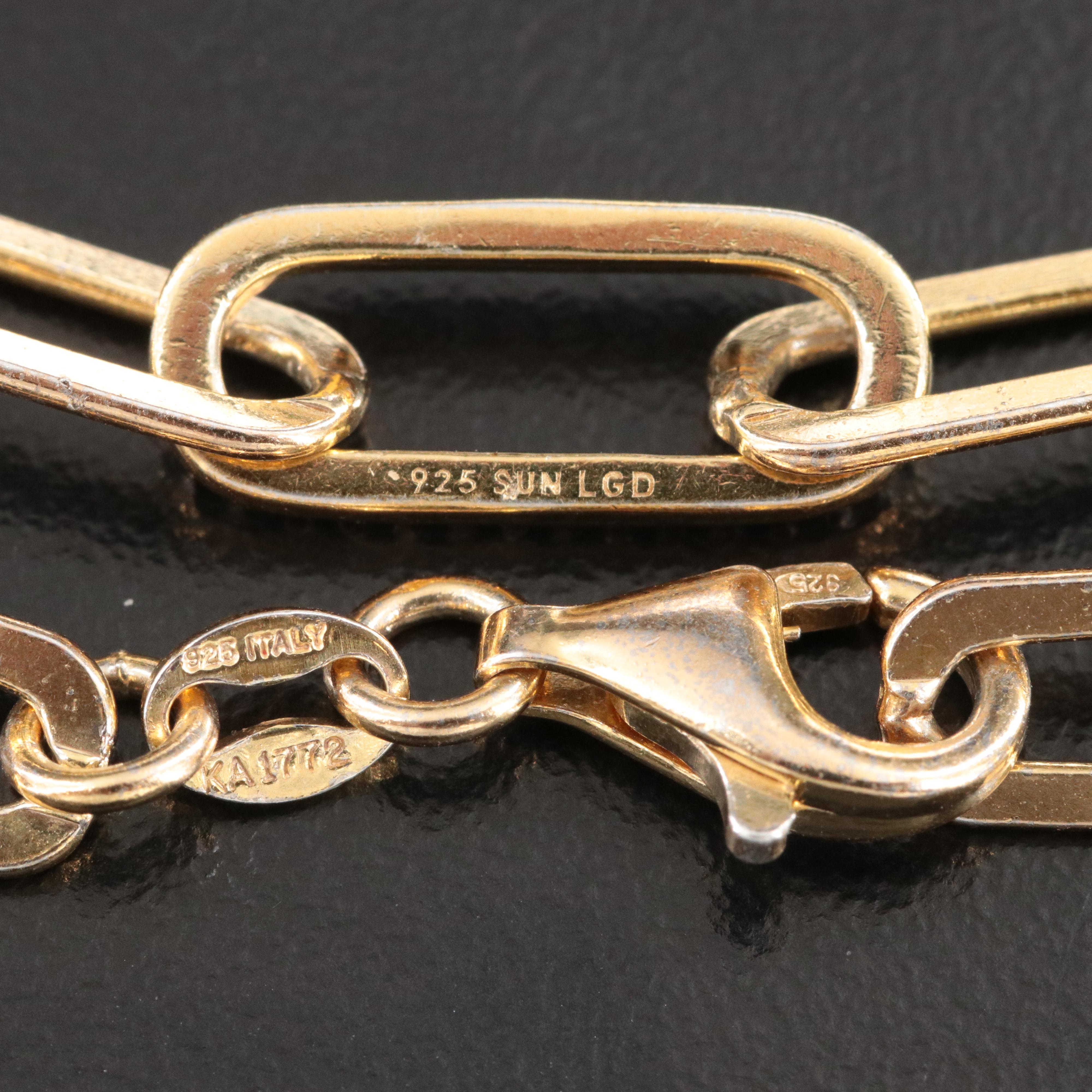 Sterling Diamond Paper Clip Bracelet