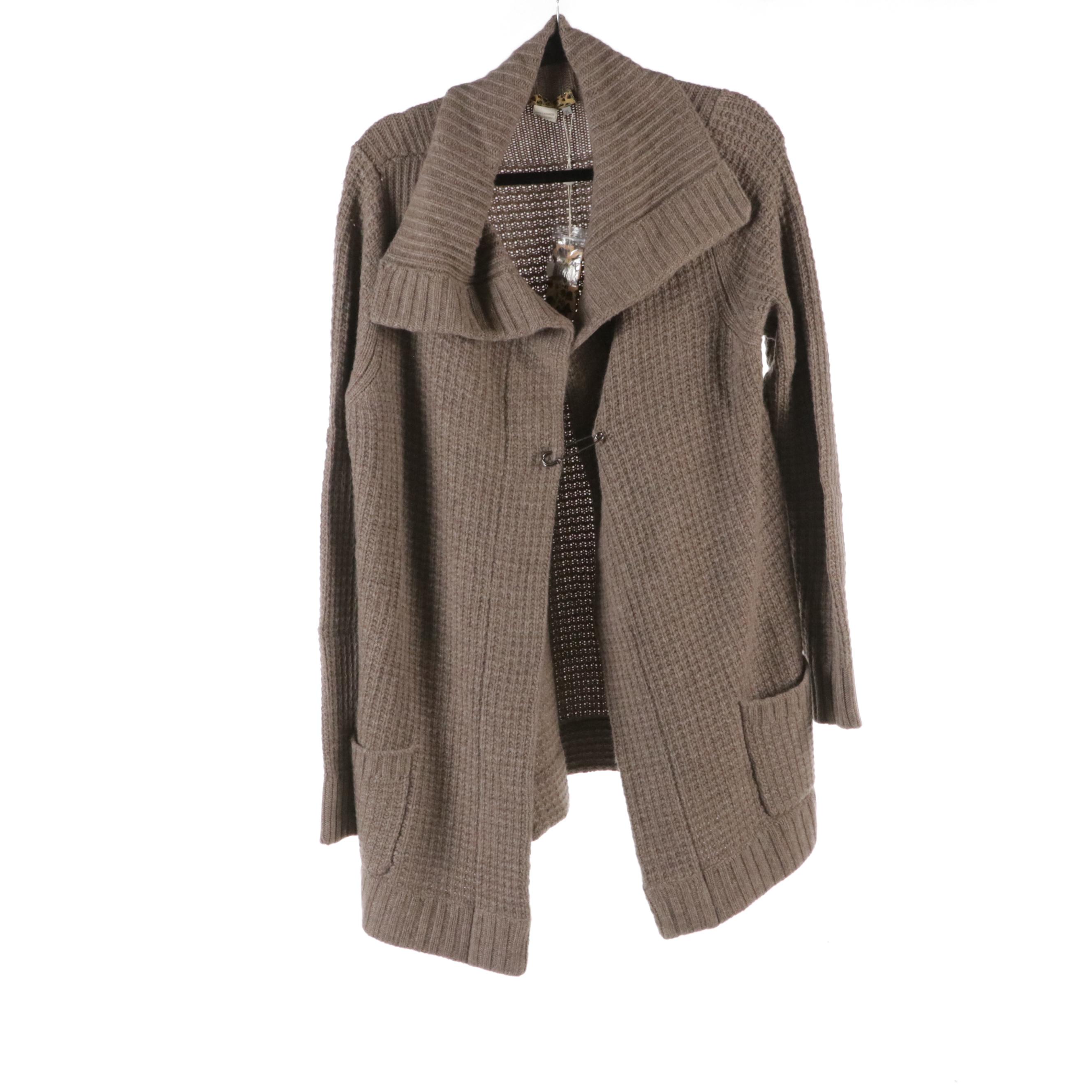 Cochni Knit Cashmere Open Front and Hooded Cardigan Sweaters, With Tags