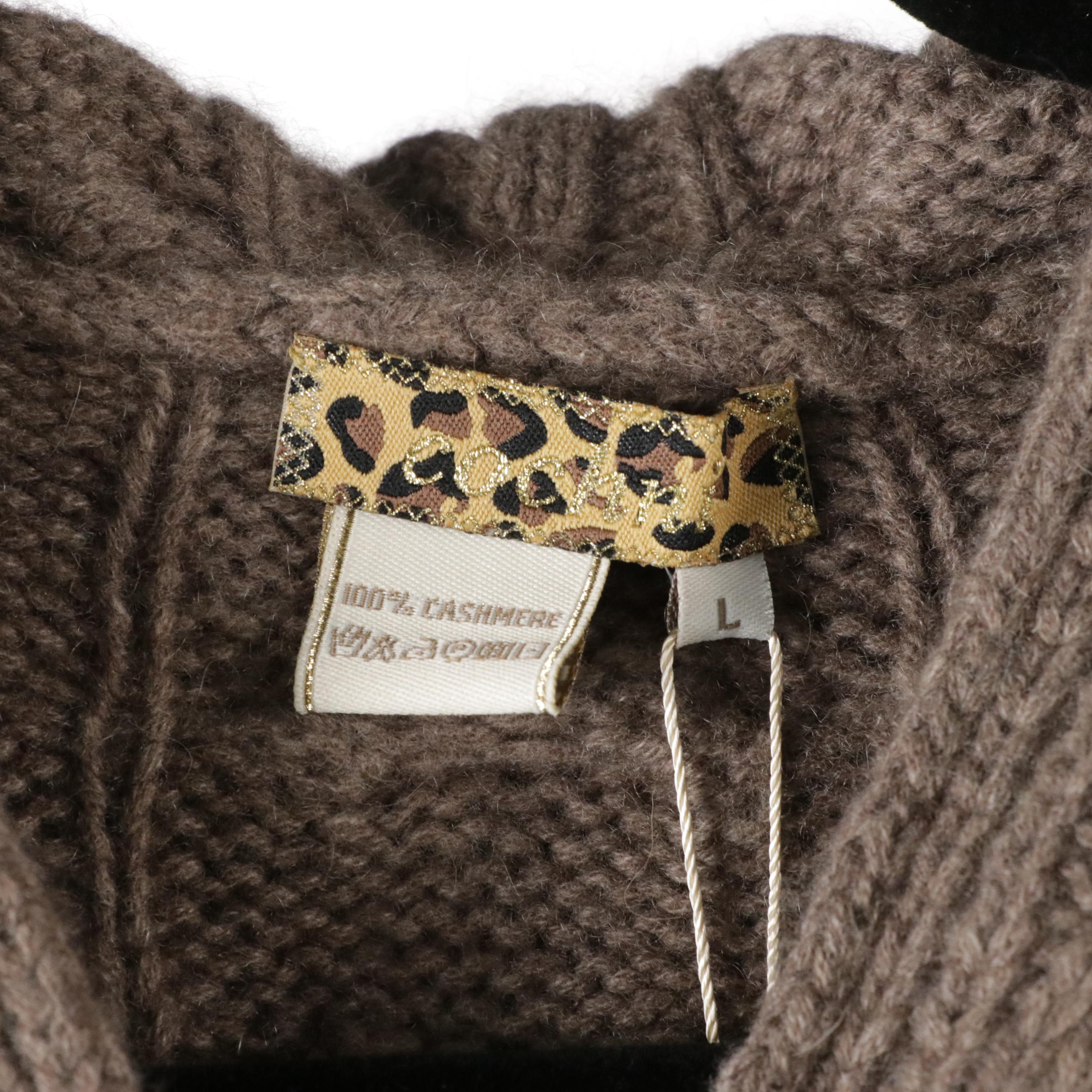 Cochni Knit Cashmere Open Front and Hooded Cardigan Sweaters, With Tags