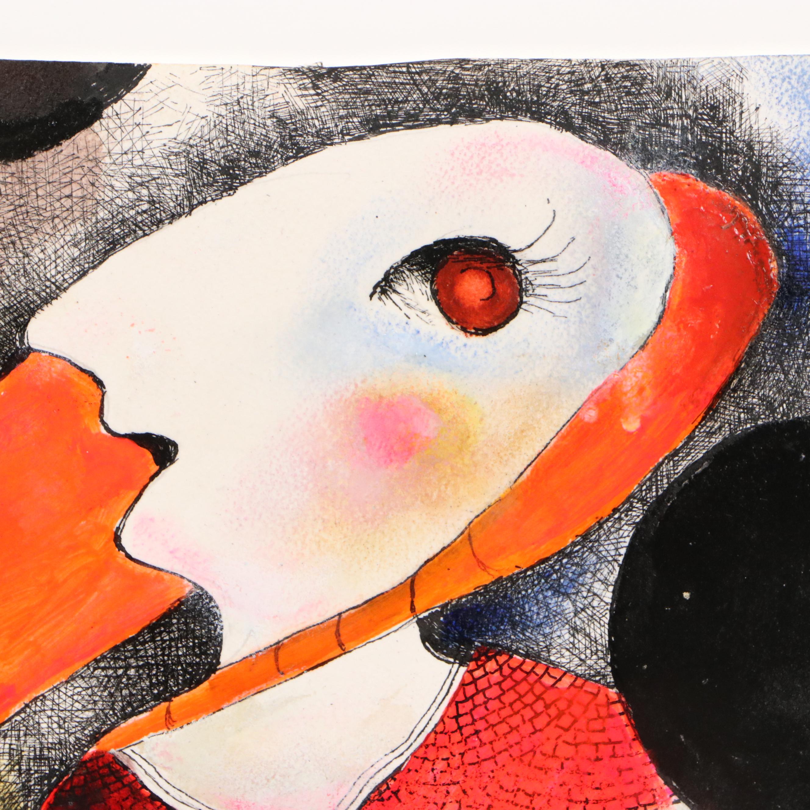 Nikolay Manuylov "Kuk" Surrealist Mixed Media Painting, 2021