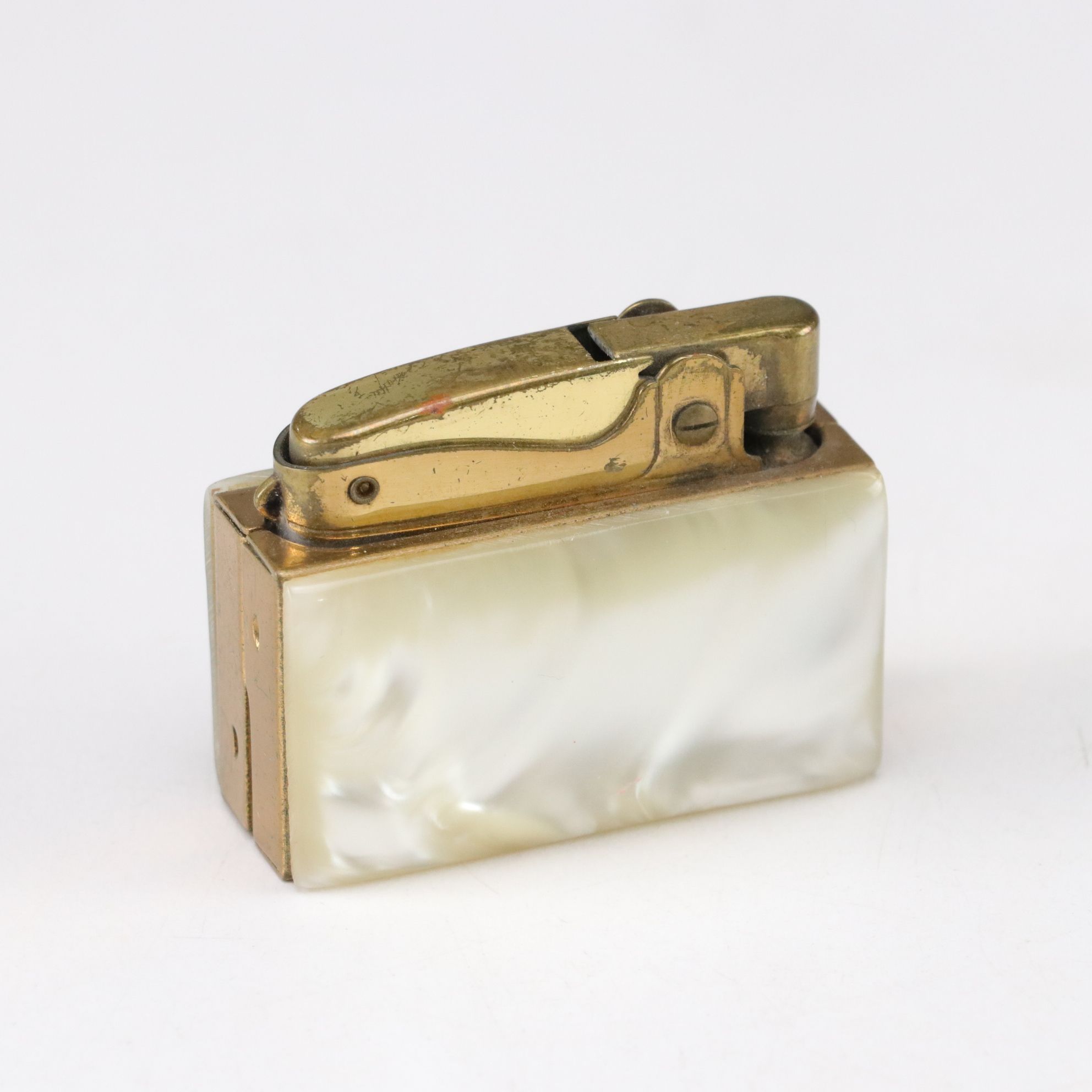 Crown Desktop Lighter & Cigarette Case with Pearl Accents