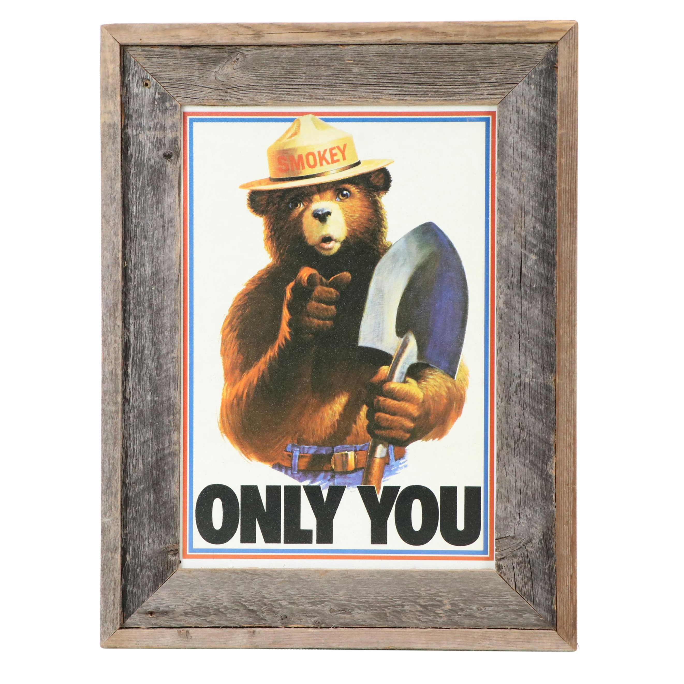Rudolph Wendelin Smokey Bear Ink Drawing and Other Smokey Bear Memorabilia, 1993