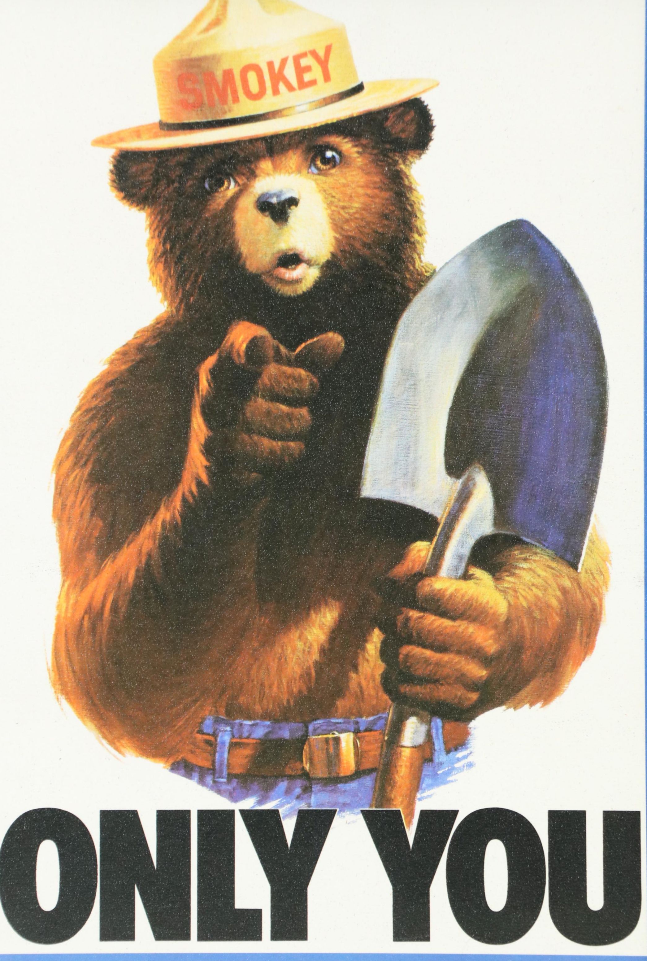 Rudolph Wendelin Smokey Bear Ink Drawing and Other Smokey Bear Memorabilia, 1993