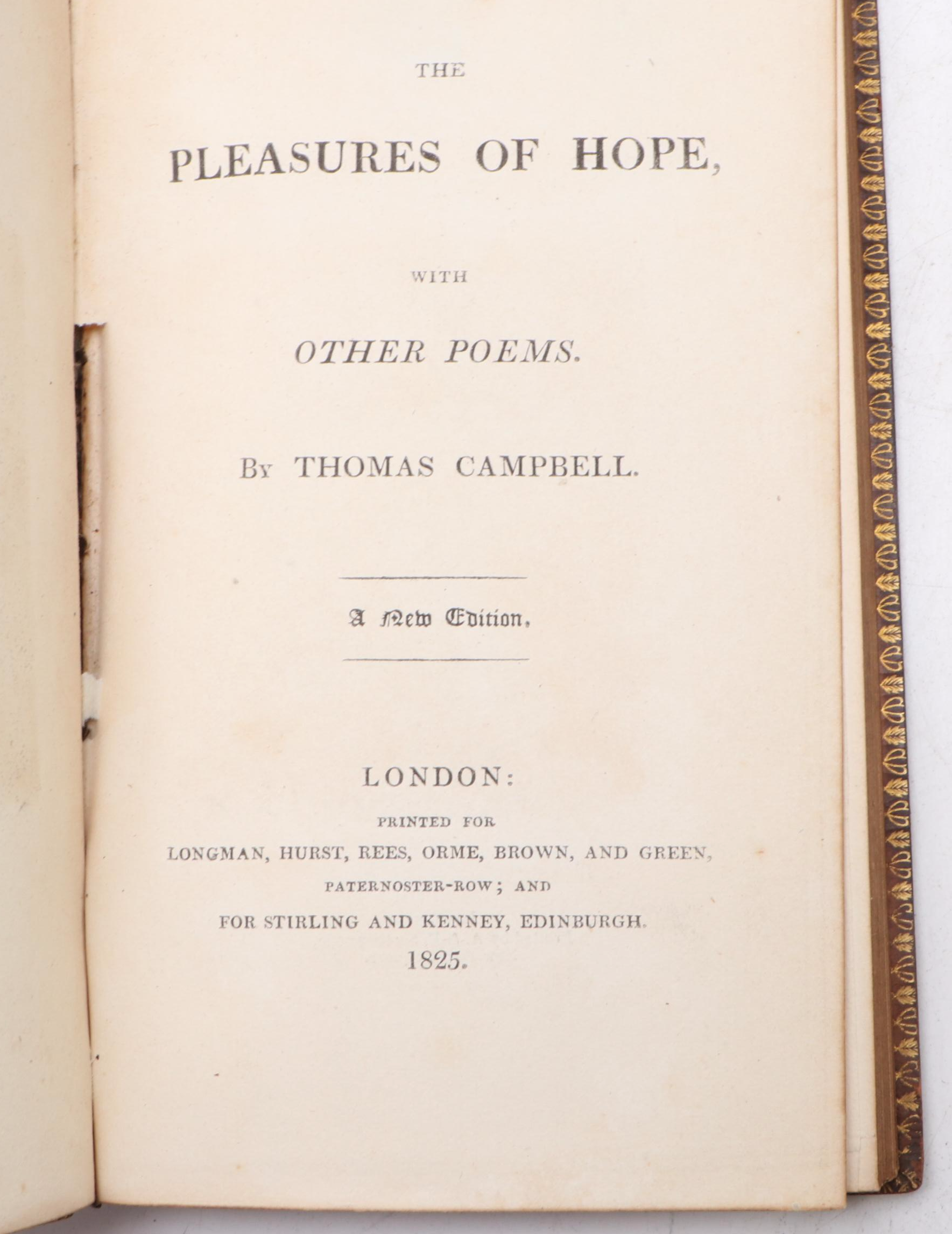 "The Pleasures of Hope, With Other Poems" by Thomas Campbell, 1825