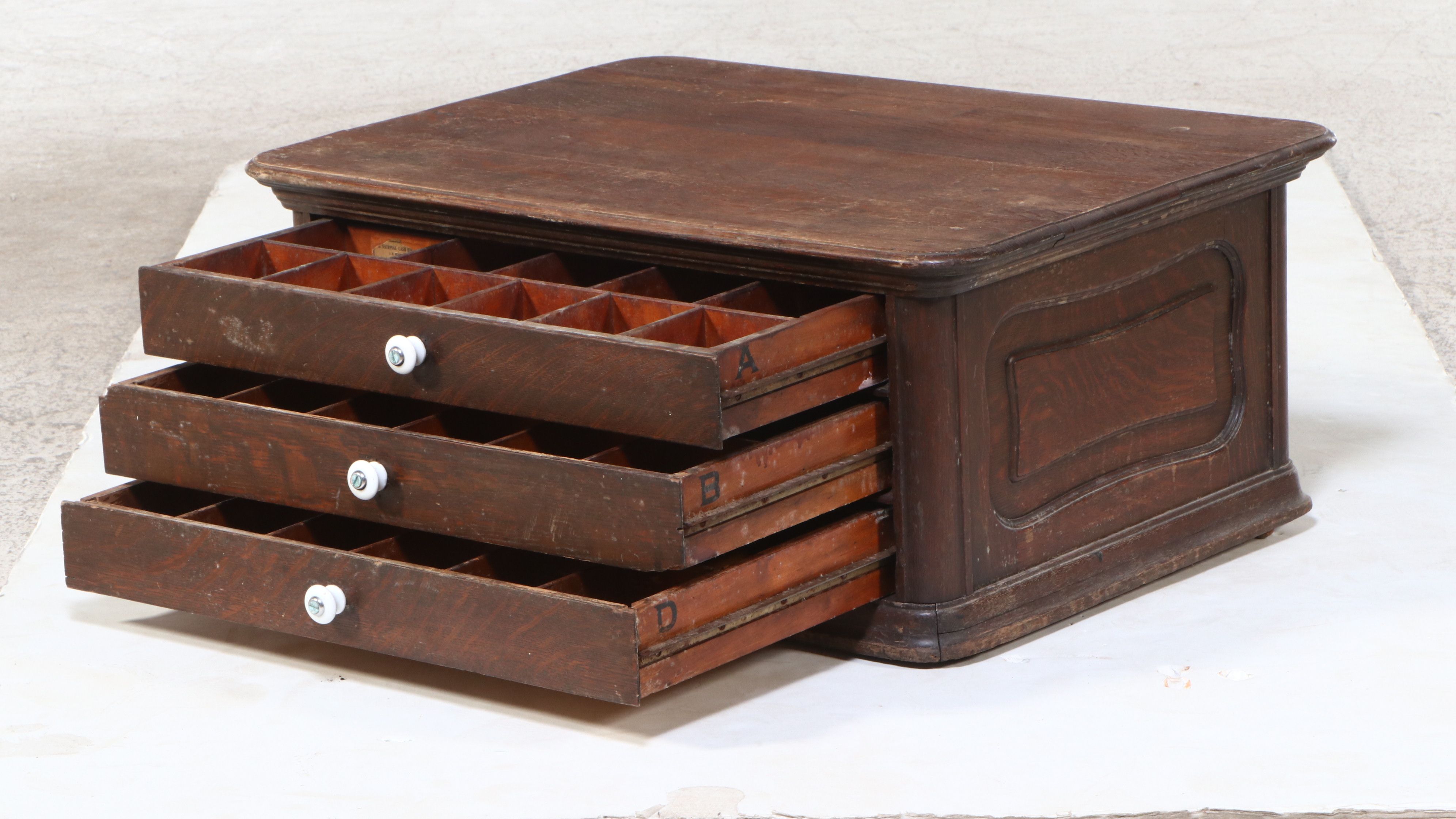 Victorian Dark Oak Spool Cabinet