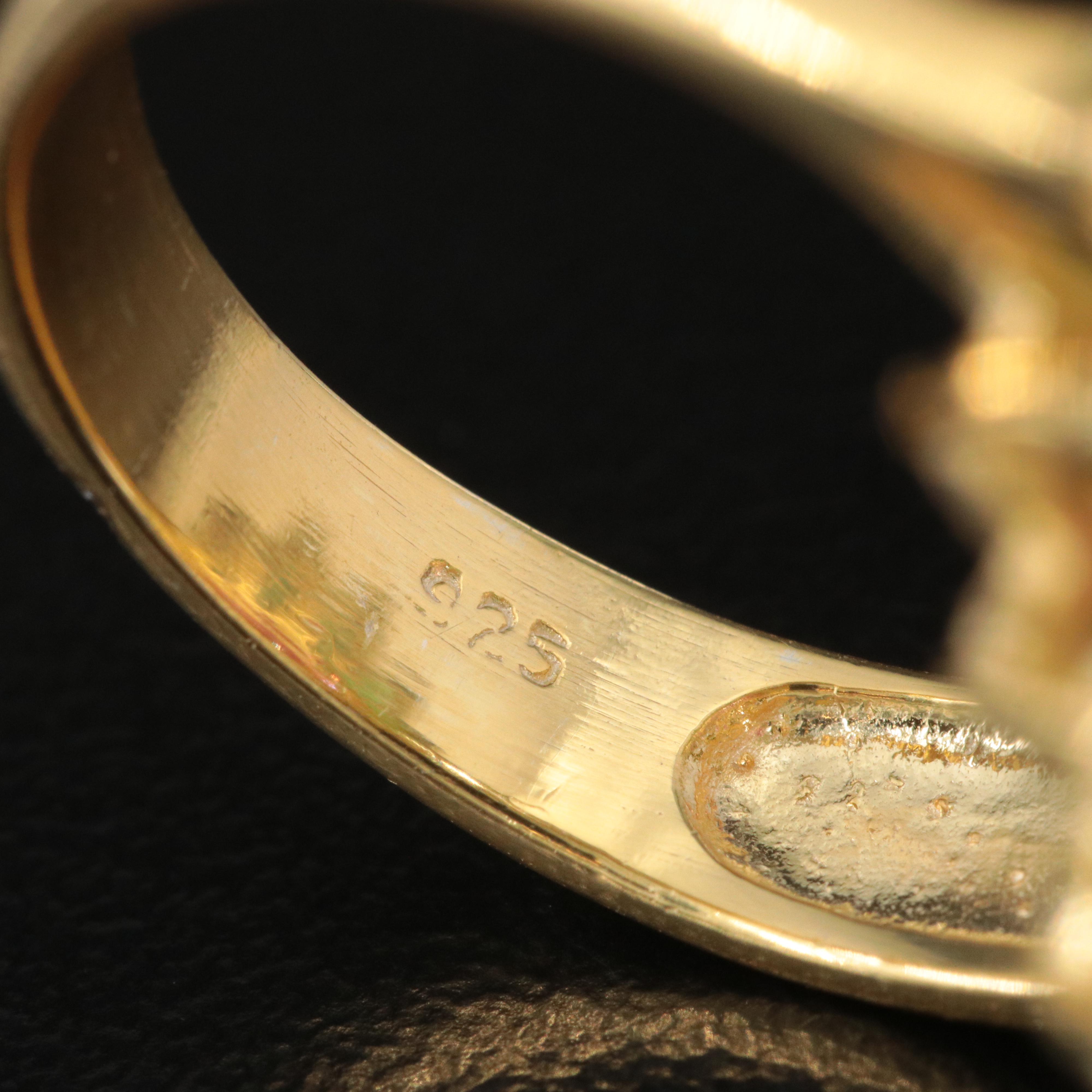 Sterling Emerald and Filled Floral Ring