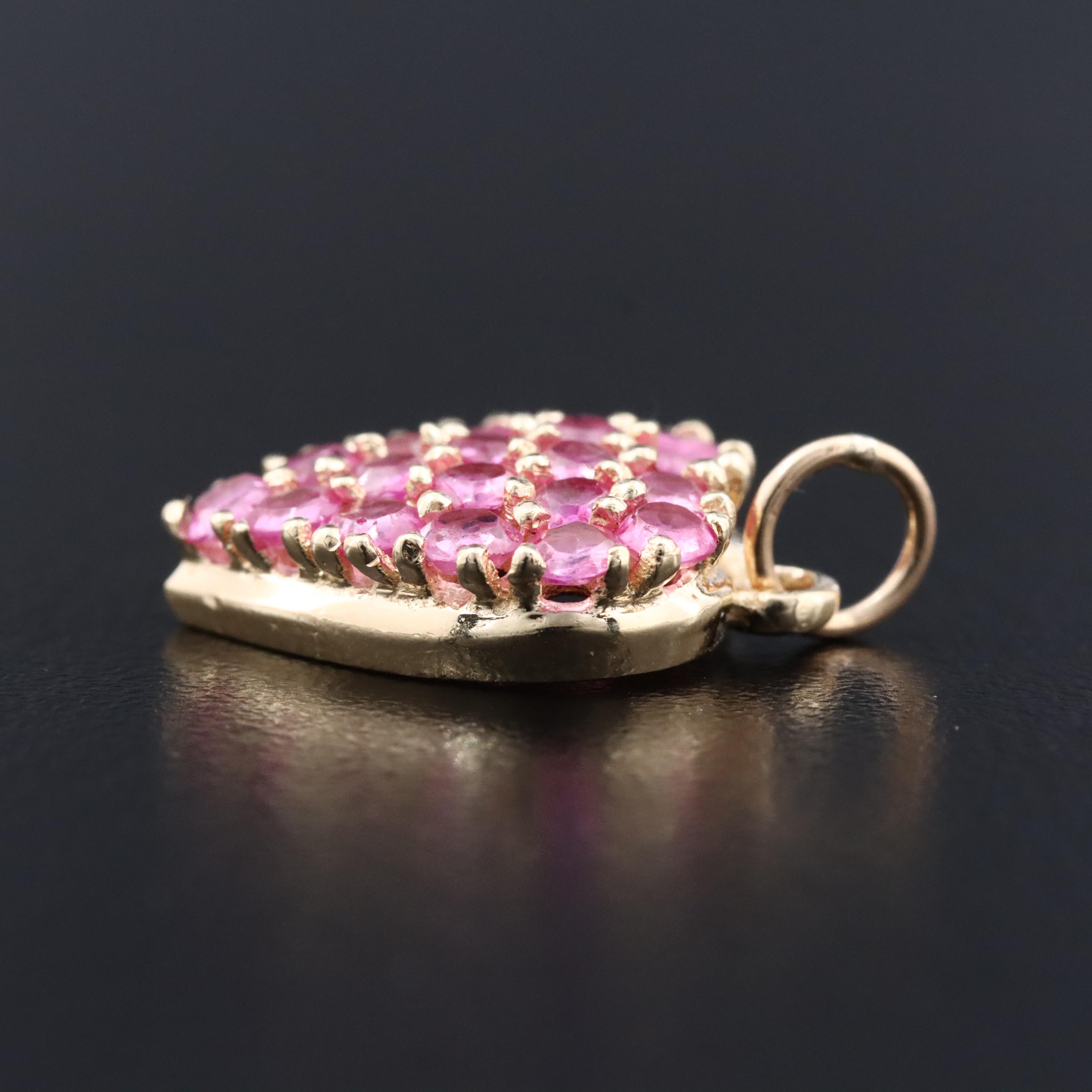 14K Pink Sapphire Heart Pendant