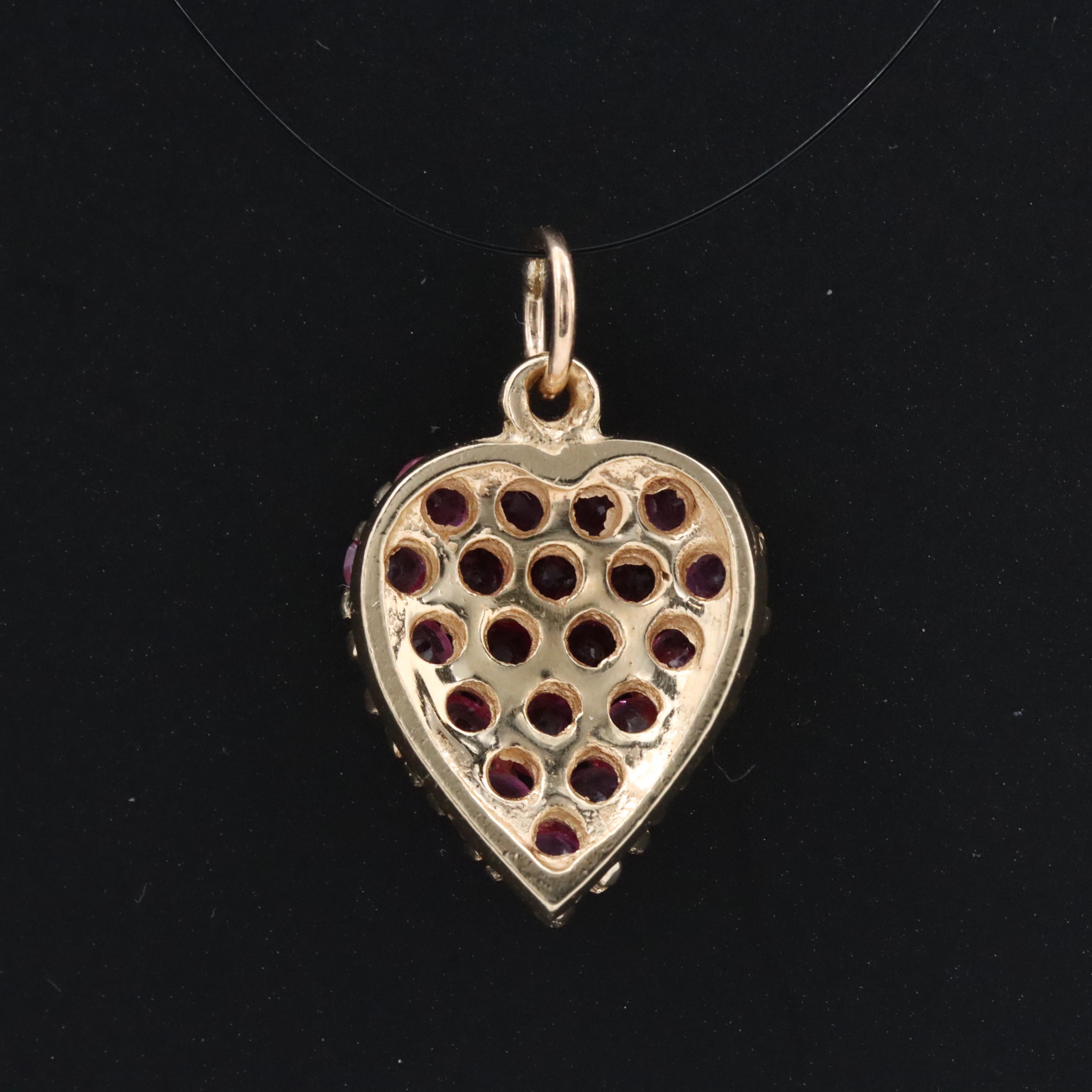 14K Pink Sapphire Heart Pendant