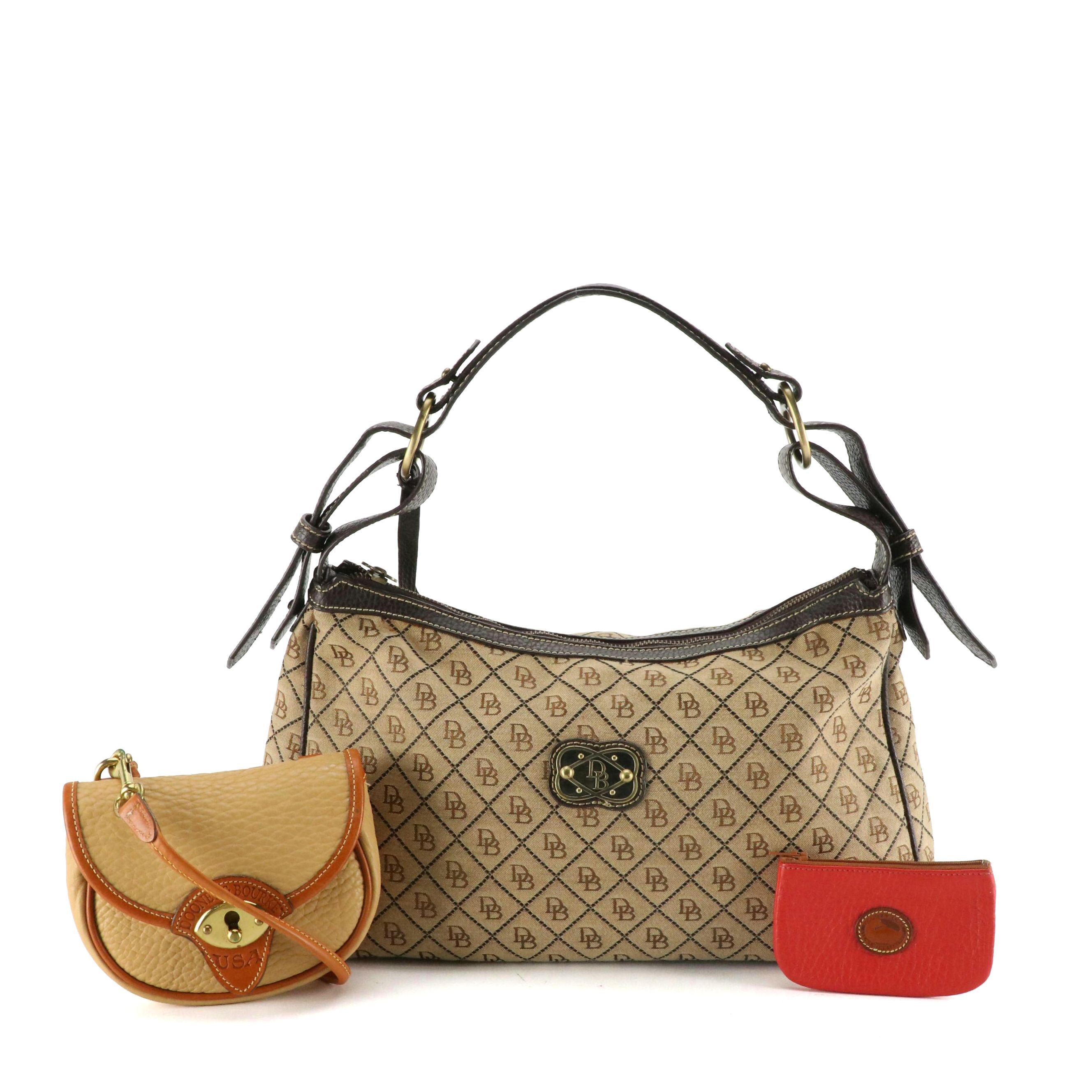 Dooney & Bourke R74 Cavalry Body Bag, East/West Slouch Bag, and AWL Coin Pouch