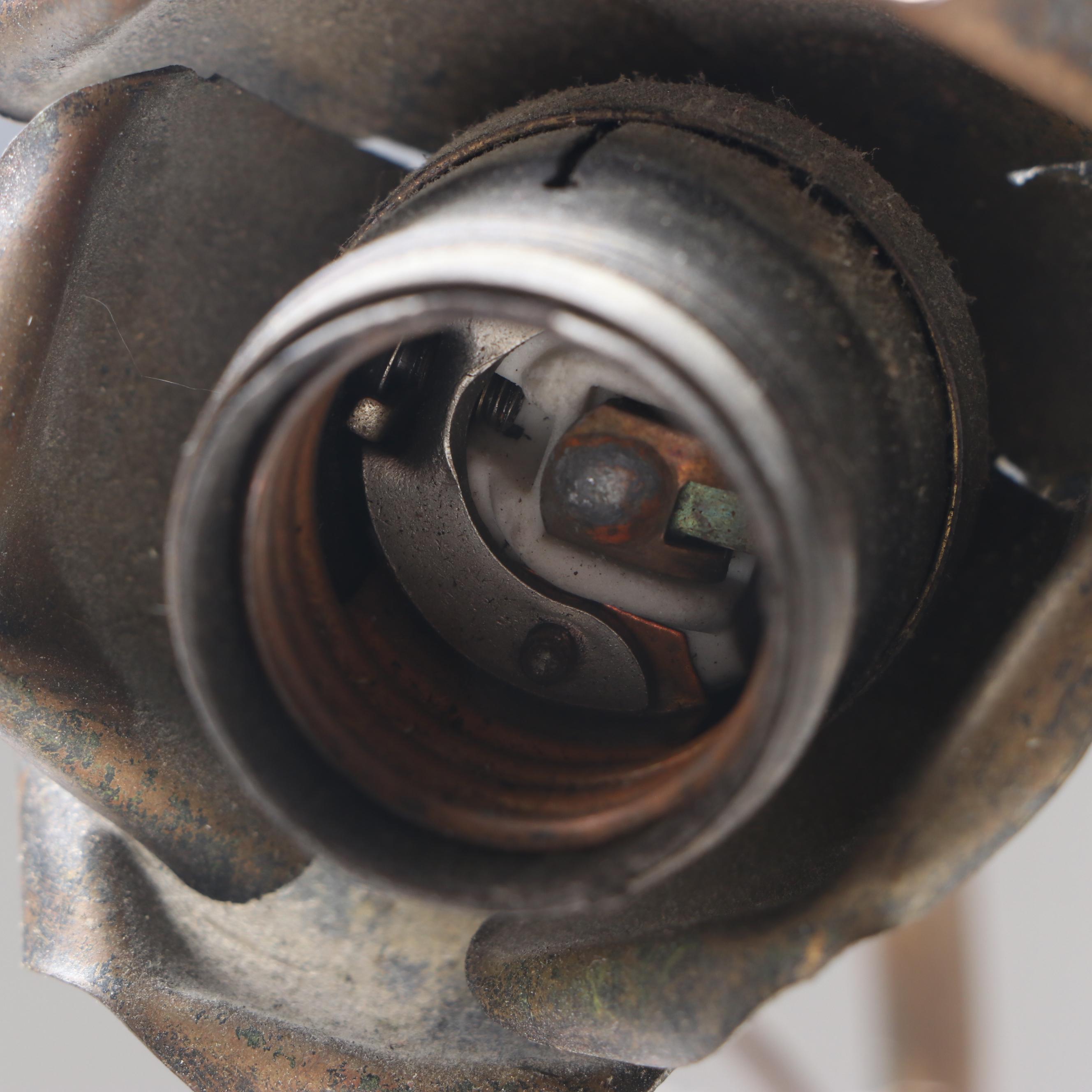 Art Nouveau Style Patinated Spelter Accent Lamp After George Maxim