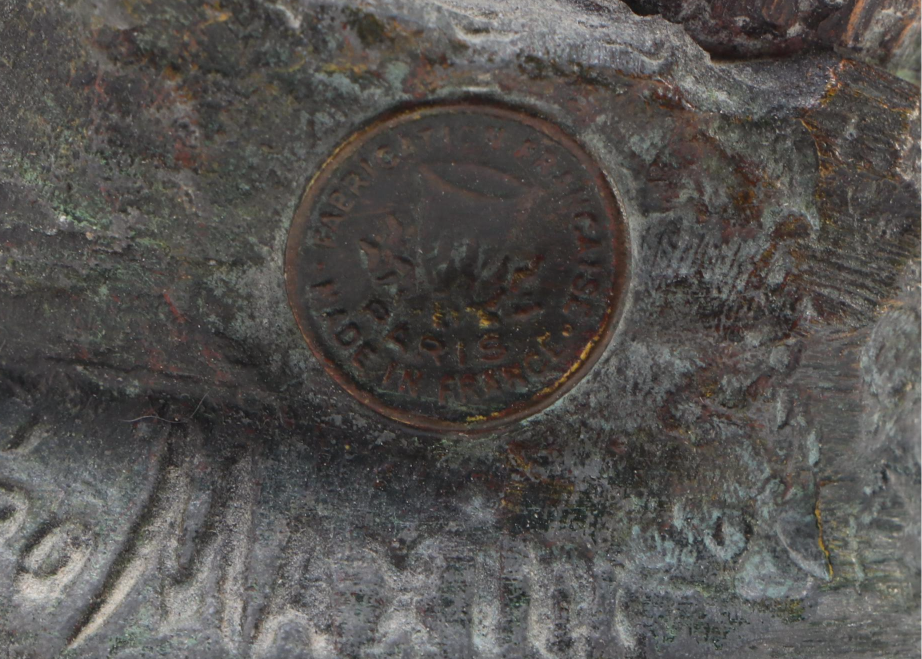 Art Nouveau Style Patinated Spelter Accent Lamp After George Maxim