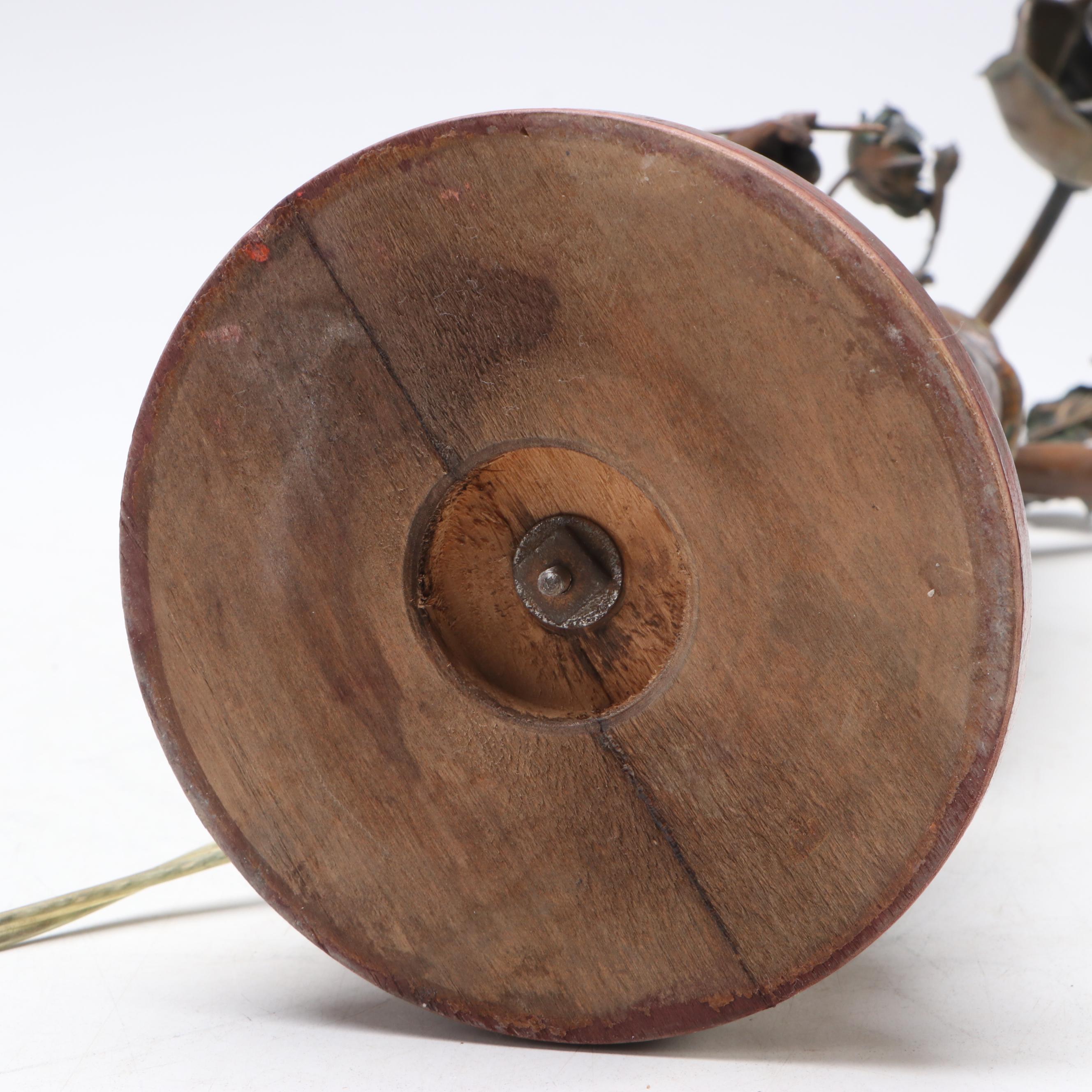 Art Nouveau Style Patinated Spelter Accent Lamp After George Maxim