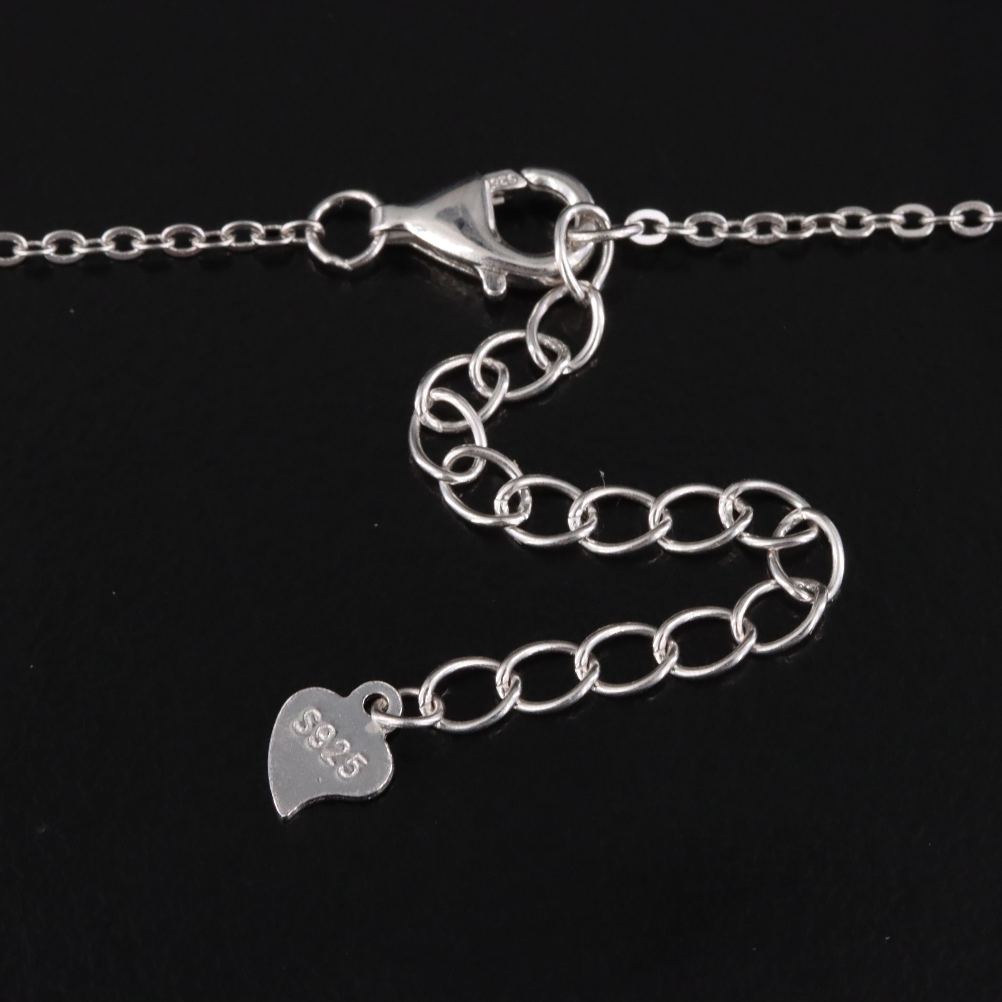 Sterling Emerald and CZ Necklace