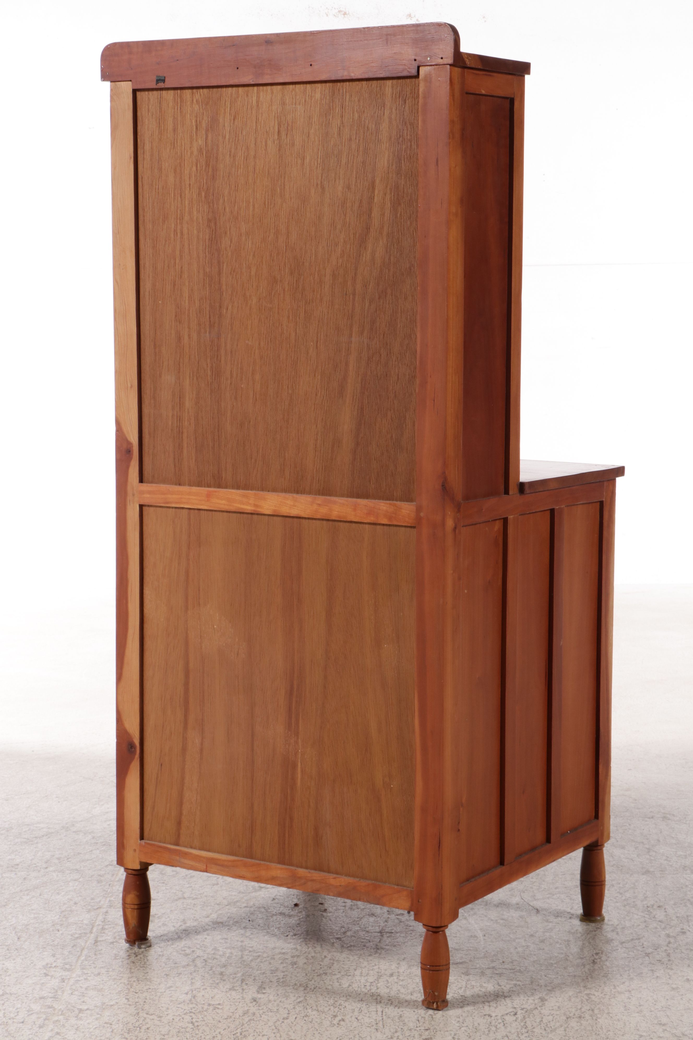Twelve-Drawer Cherry and Mahogany Dental Cabinet with Draw Leaf