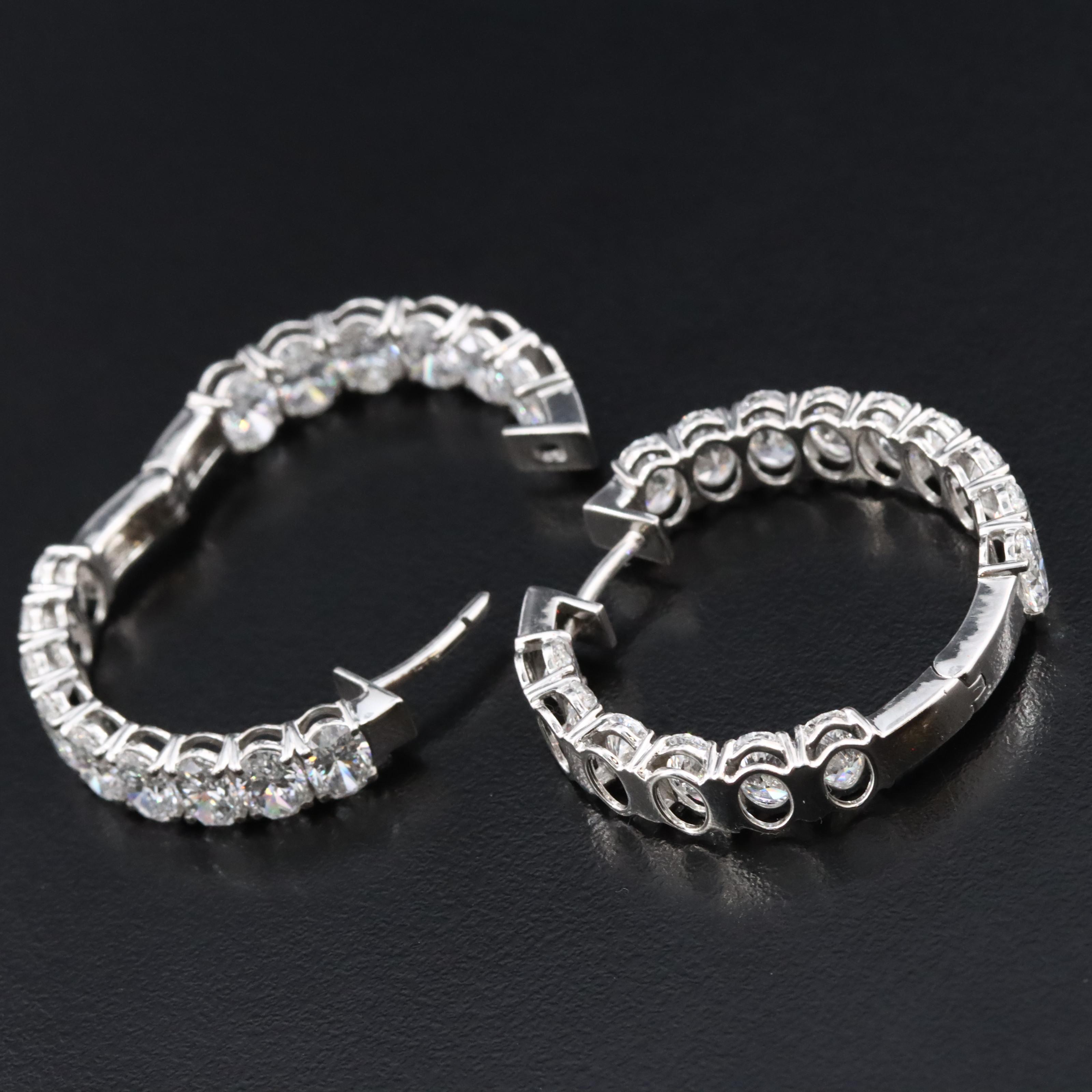 Platinum 10.80 CTW Lab Grown Diamond Inside Out Hoop Earrings