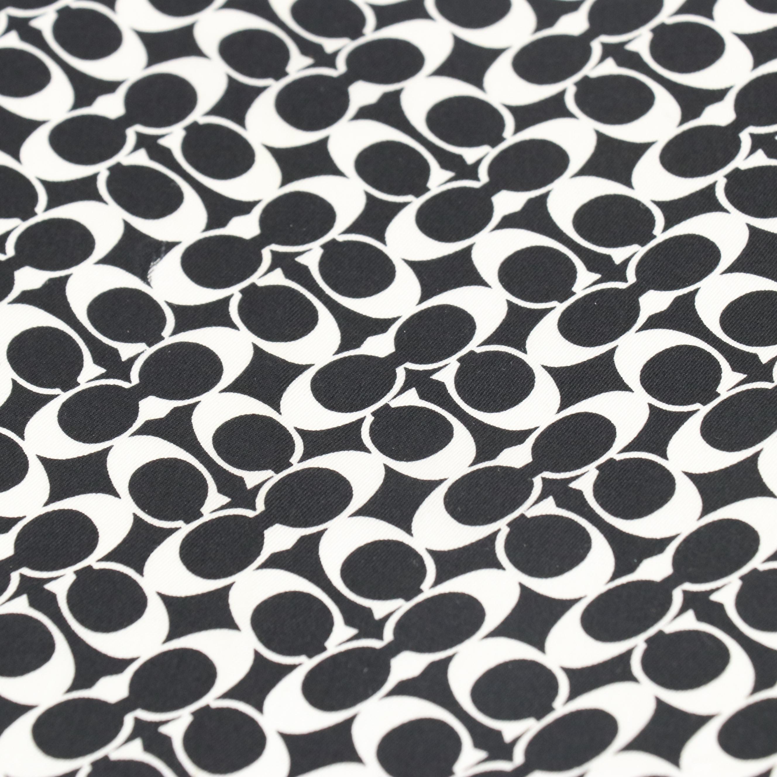 Coach B&W Signature Print Silk Scarf