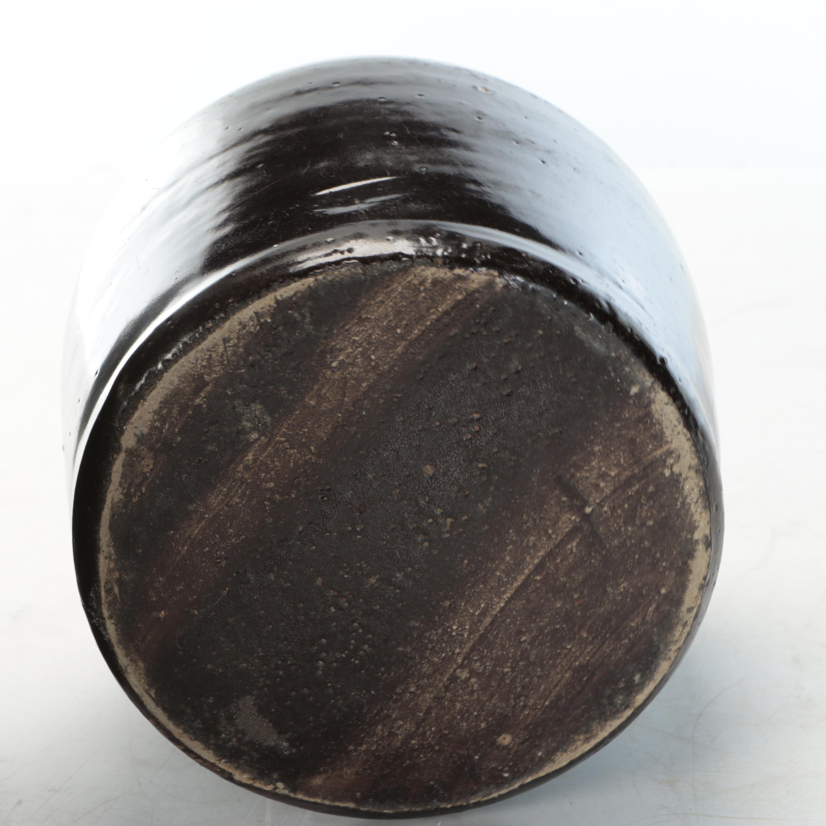 American Salt Glazed Stoneware Crock and Churn with Brown Glazed Jug