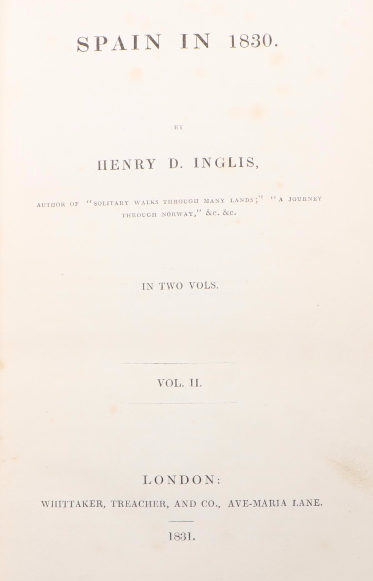 "Spain in 1830" by Henry D. Francis, 1831