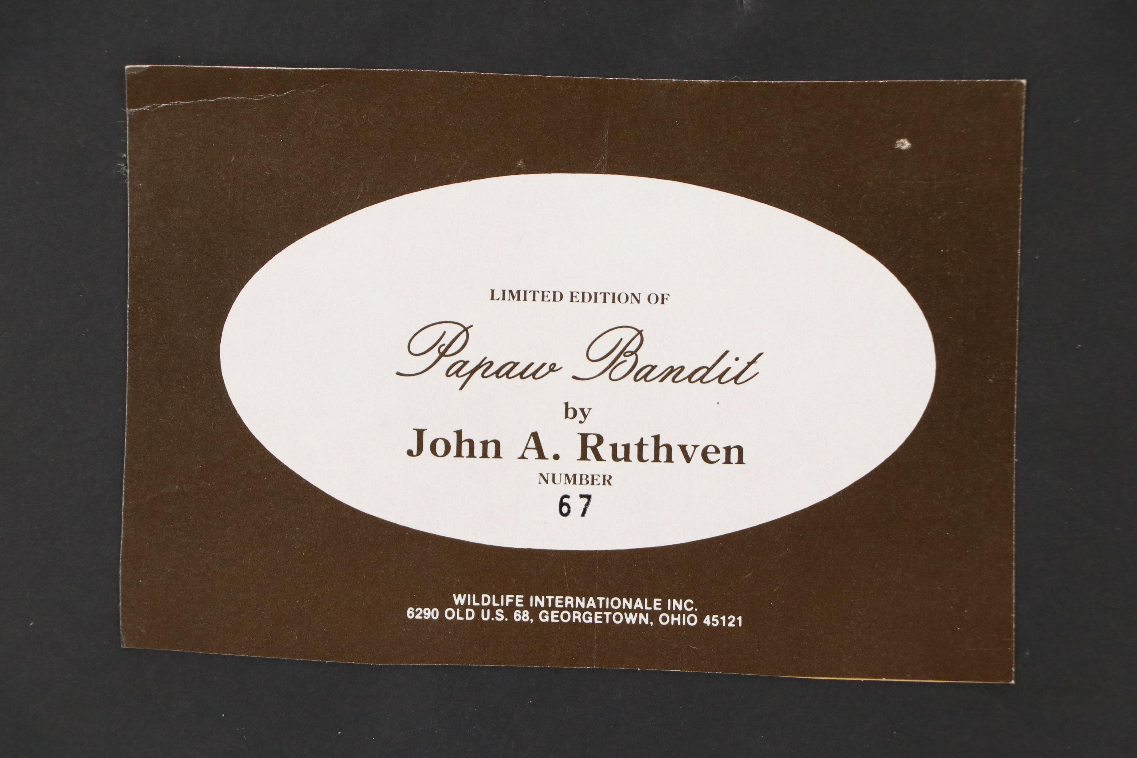 John A. Ruthven Offset Lithograph "Papaw Bandit," 1983