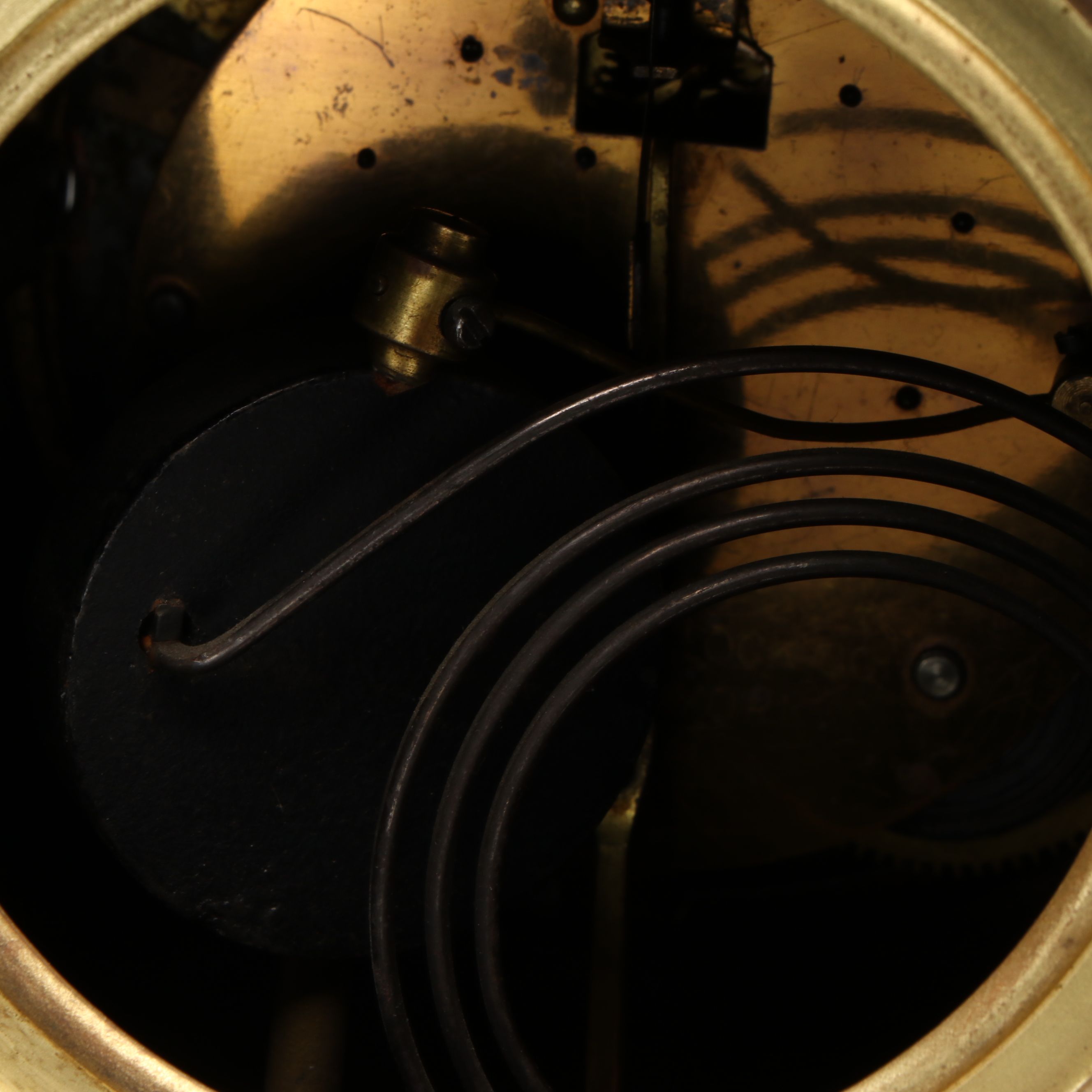 Art Nouveau Ansonia Polychrome Metal Mantel Clock