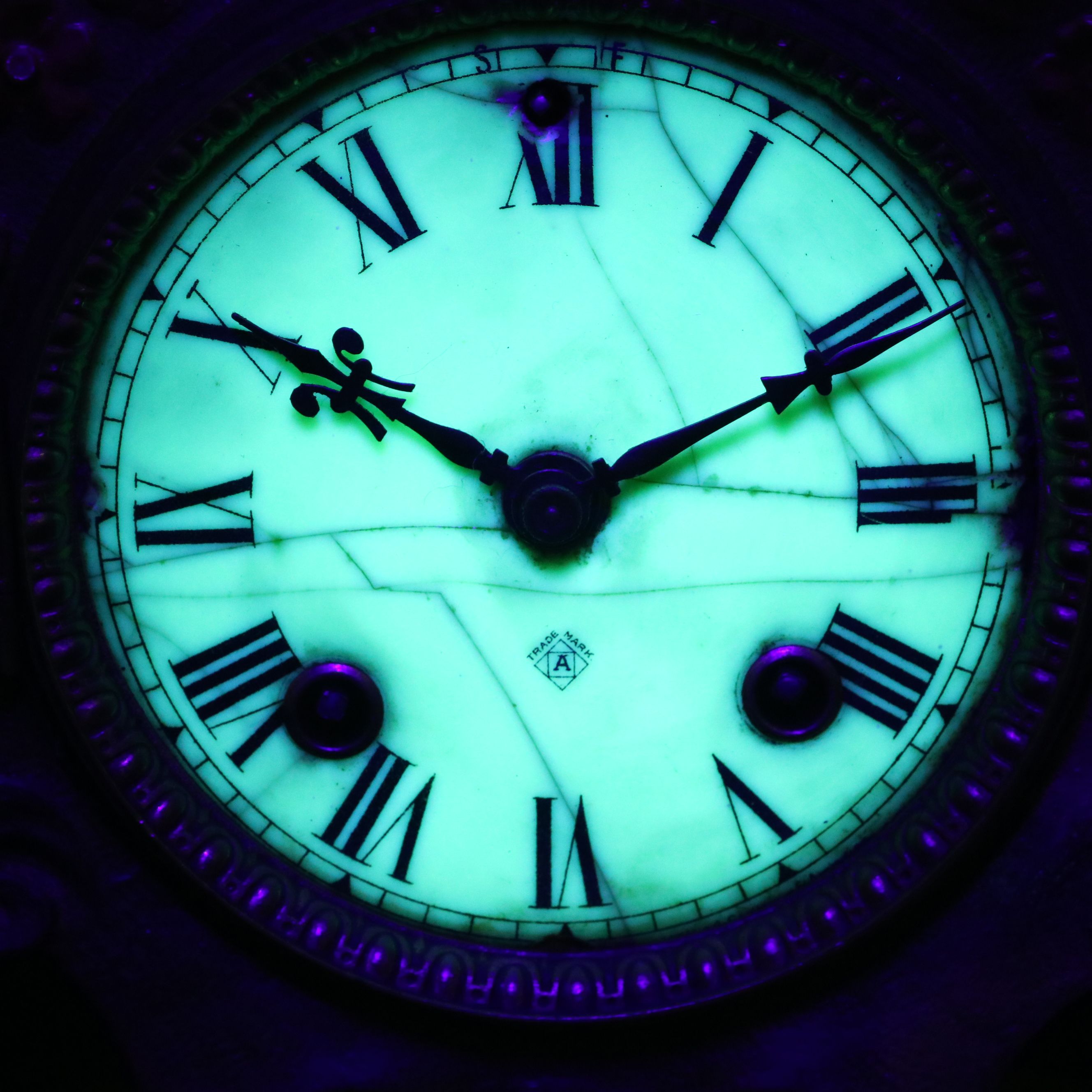 Art Nouveau Ansonia Polychrome Metal Mantel Clock