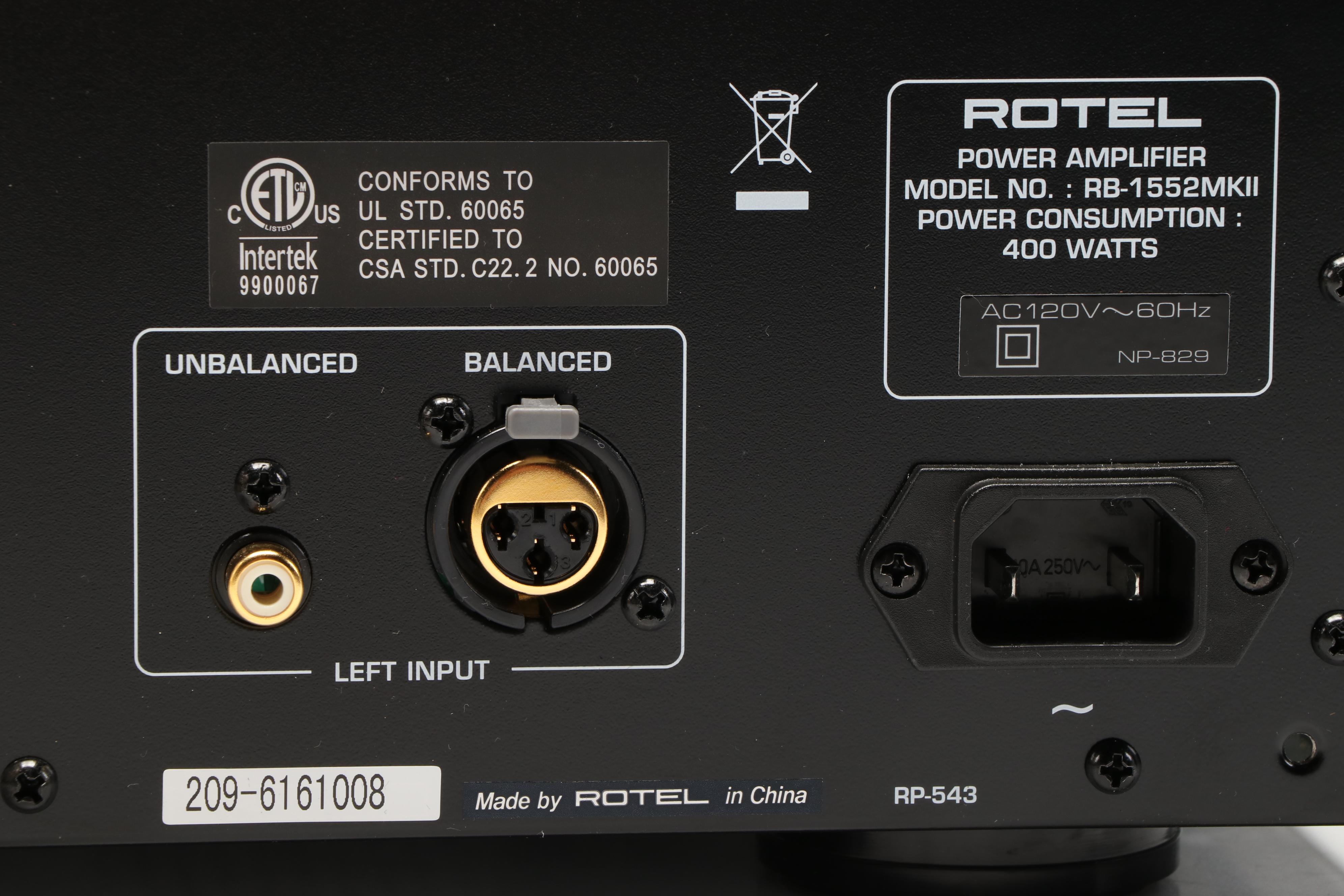 Rotel "RB-1552MKII" Stereo Amplifier
