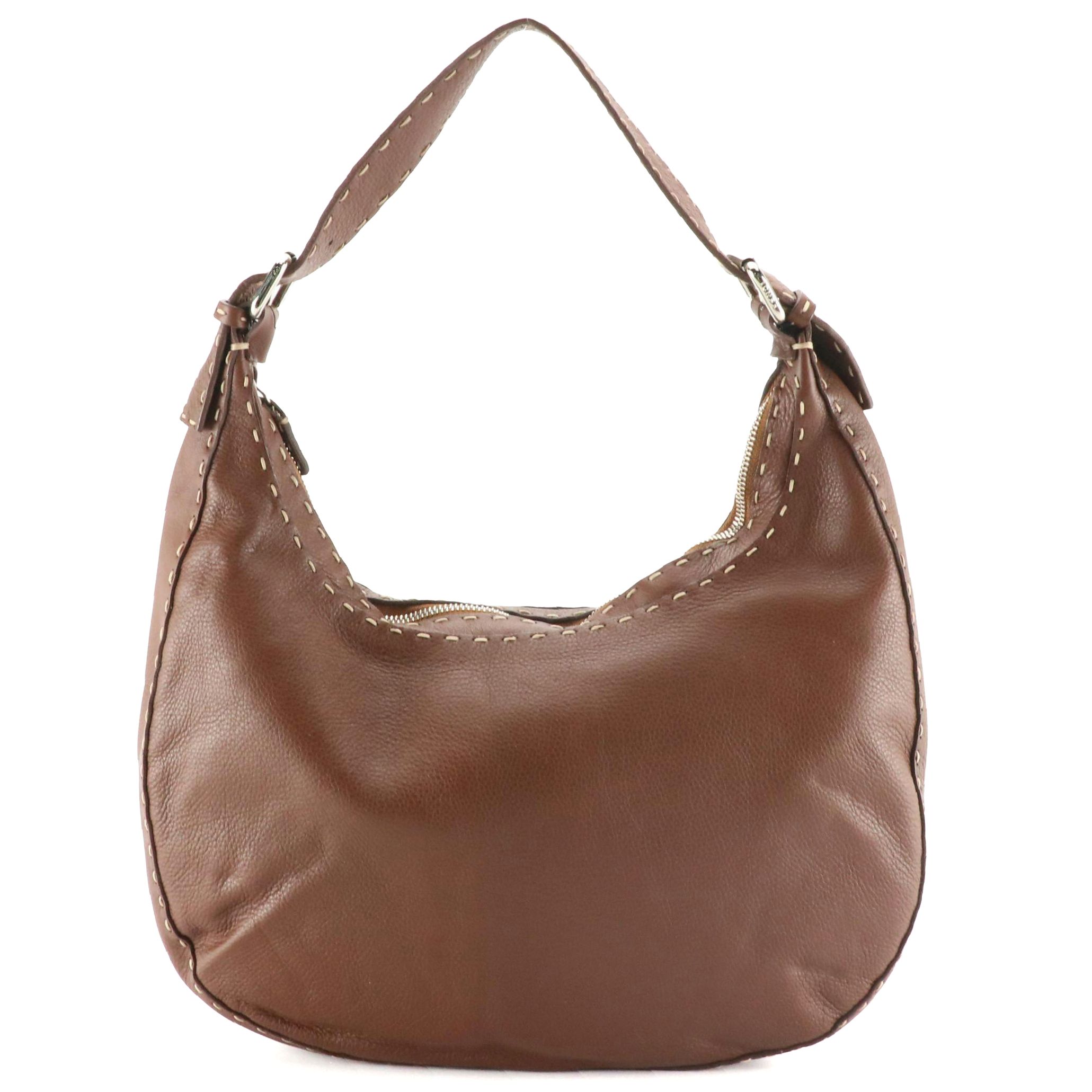 Fendi Selleria Hobo Bag 8BT017 in Cafe Romano Leather