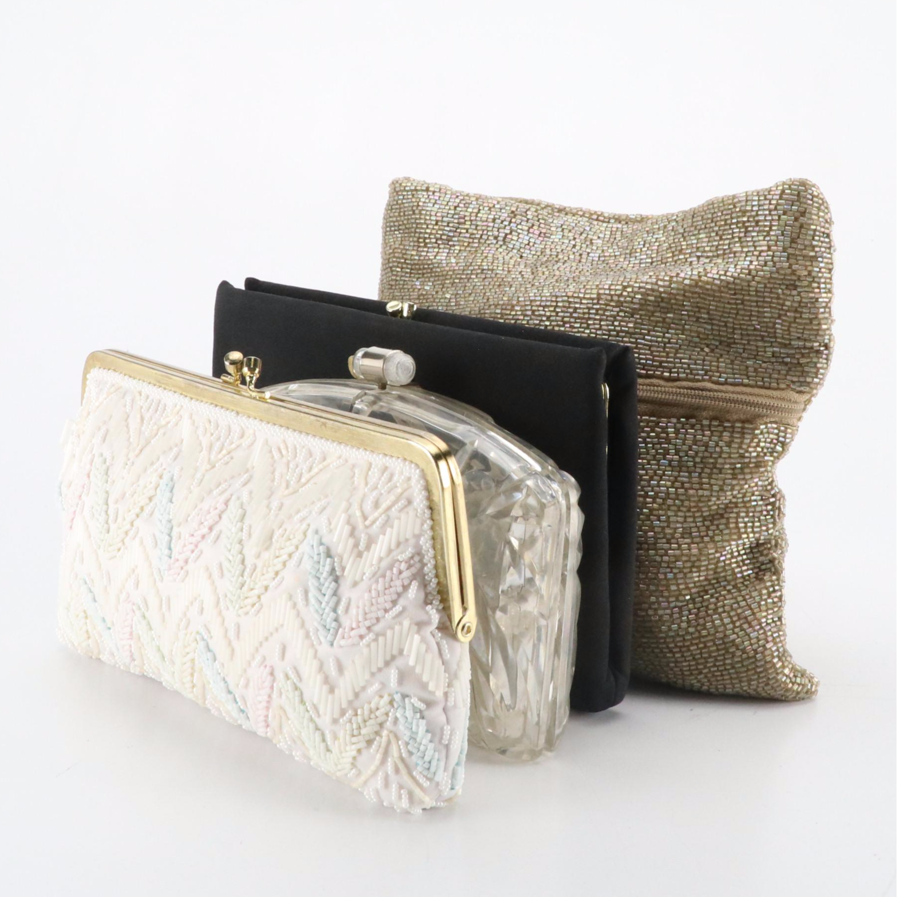 Silhouettes Beaded Foldover Clutch, HL and Other Kiss Lock Clutches