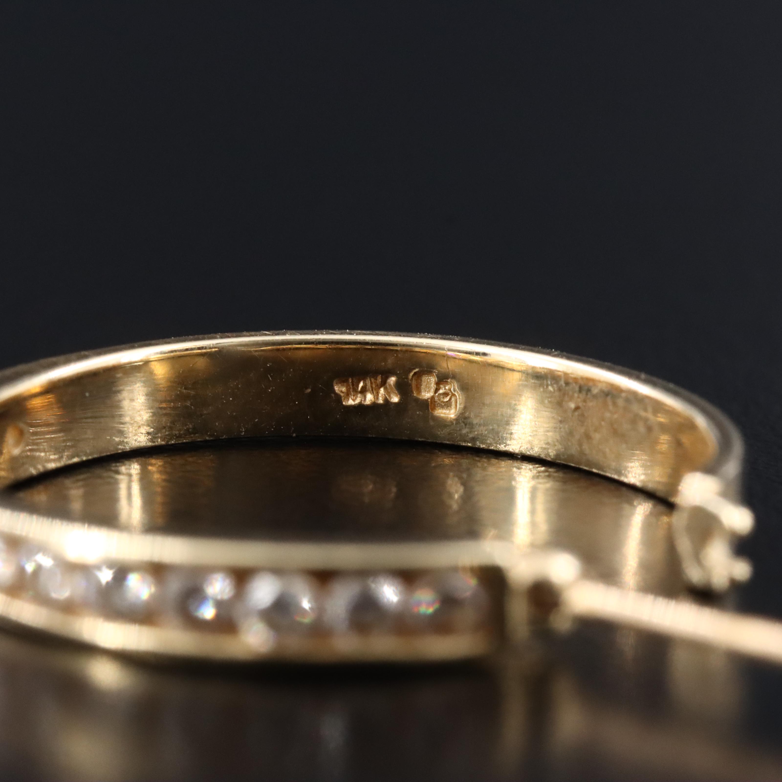 14K 1.00 CTW Diamond Hoop Earrings